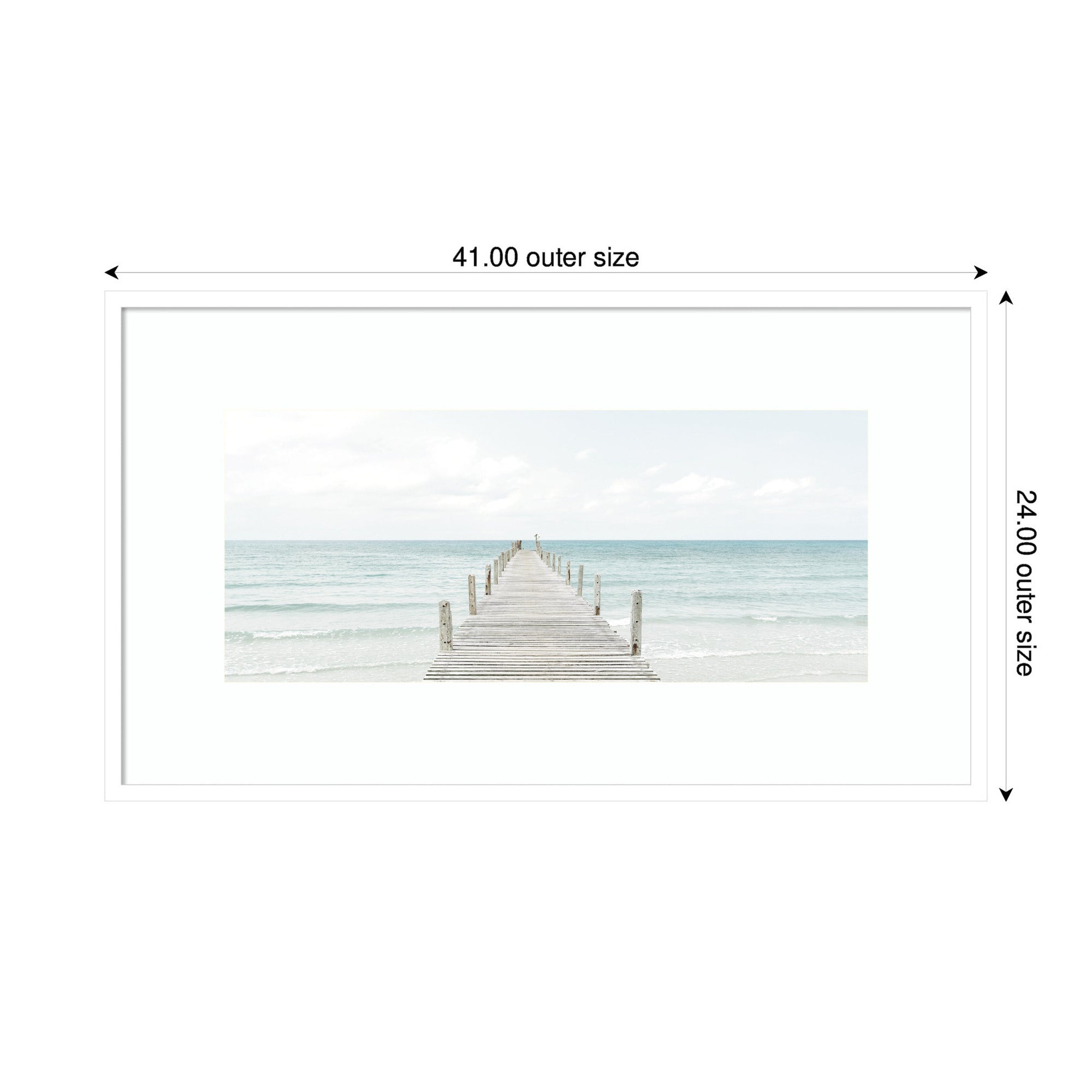 Wooden Pier On The Beach by Amy Peterson Framed Wall Art Print