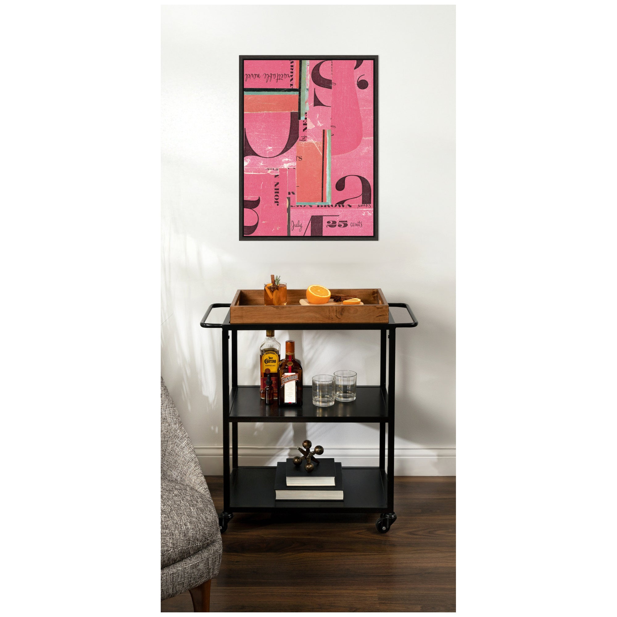 Typography Pink FC by Felicia Dadak Framed Canvas Wall Art Print
