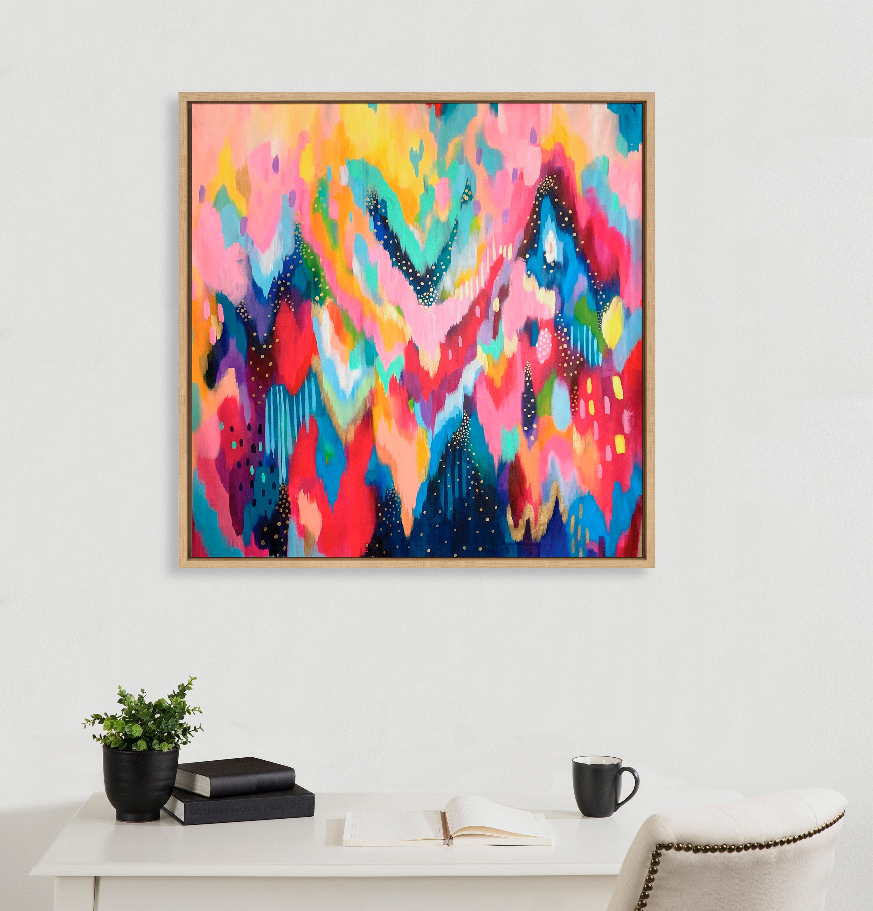 Sylvie EV Brushstroke 100 Framed Canvas by Jessi Raulet of Ettavee