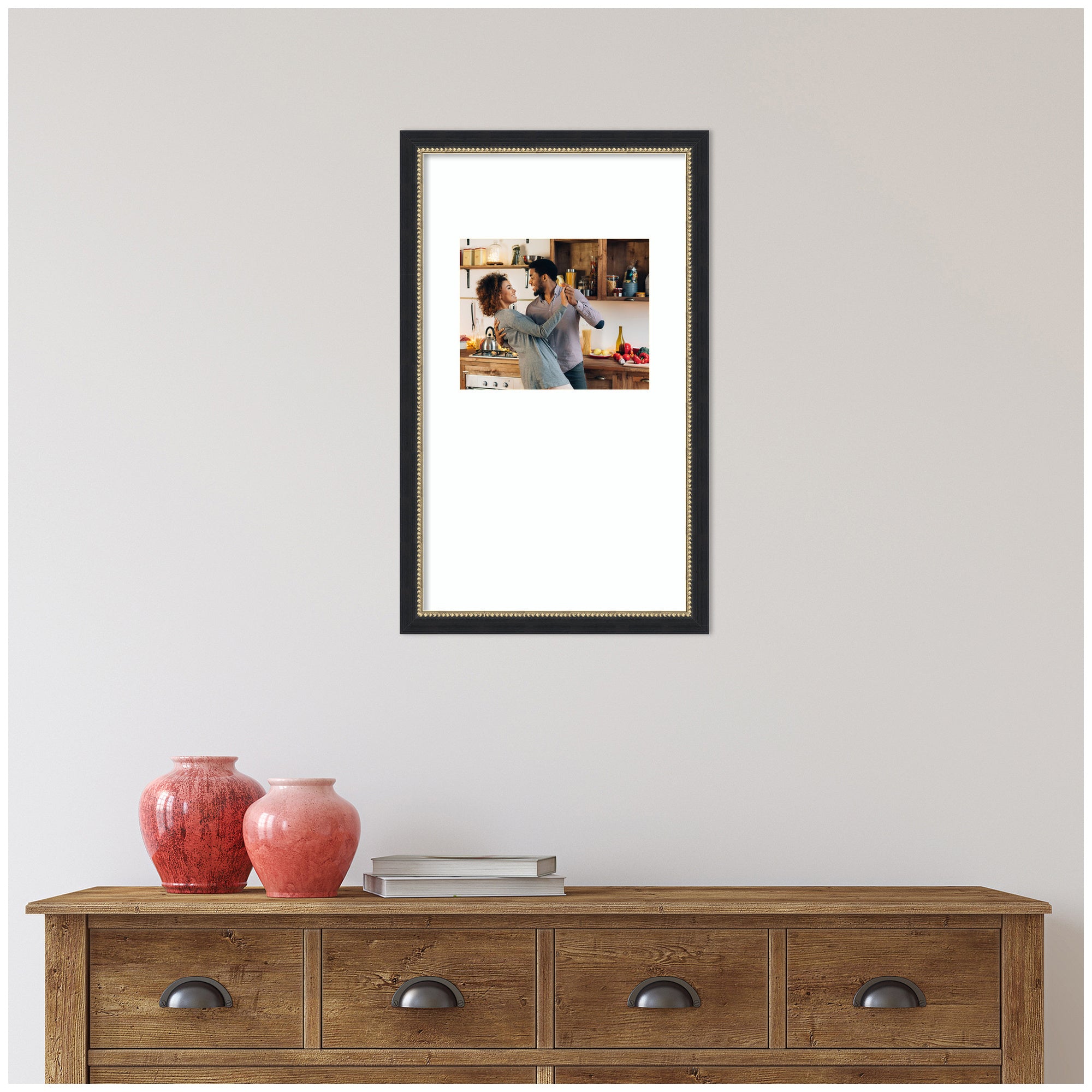 Wall Frame Belmont Black 14x24 matted to 8x10 6