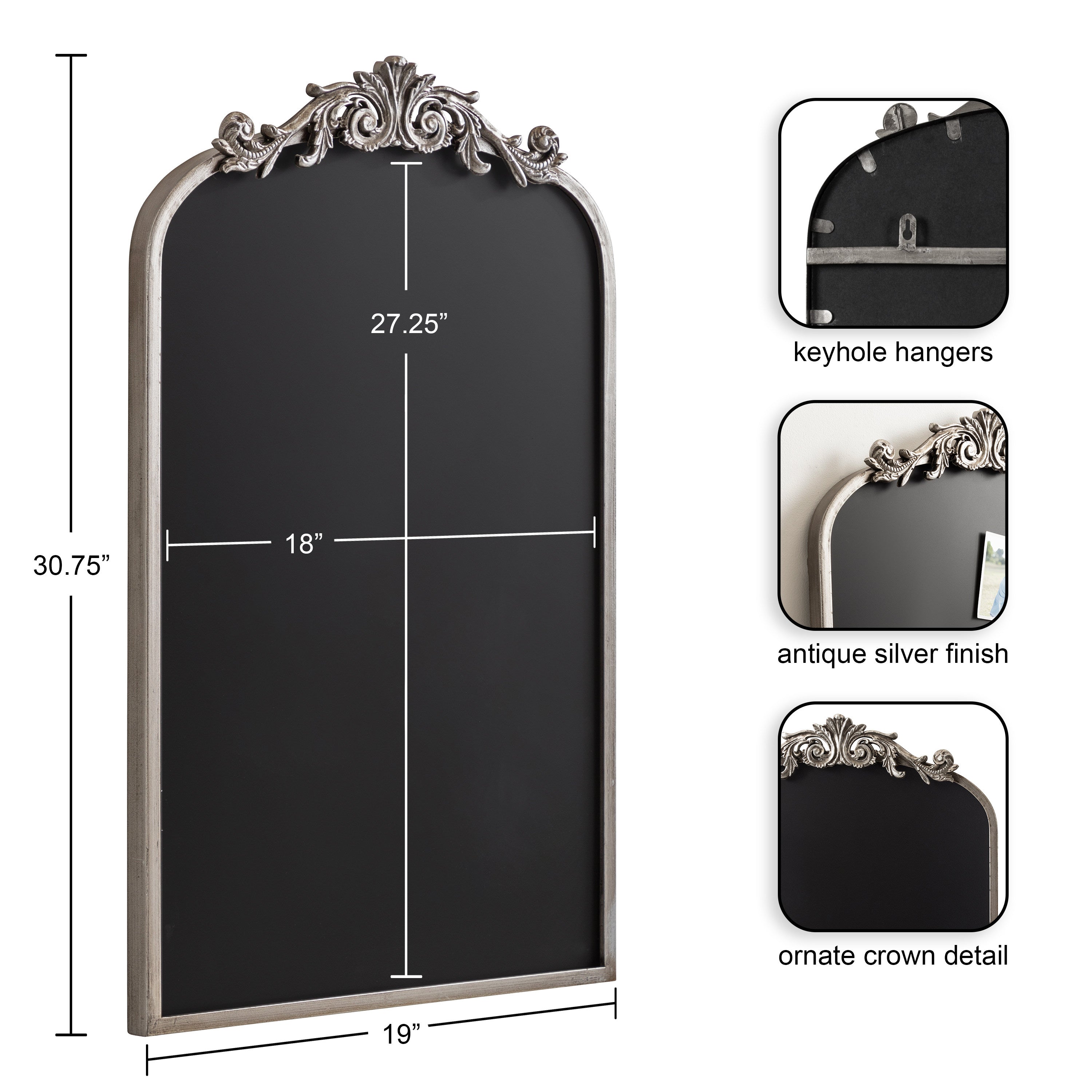 Chalkboard Silver 19x31 5