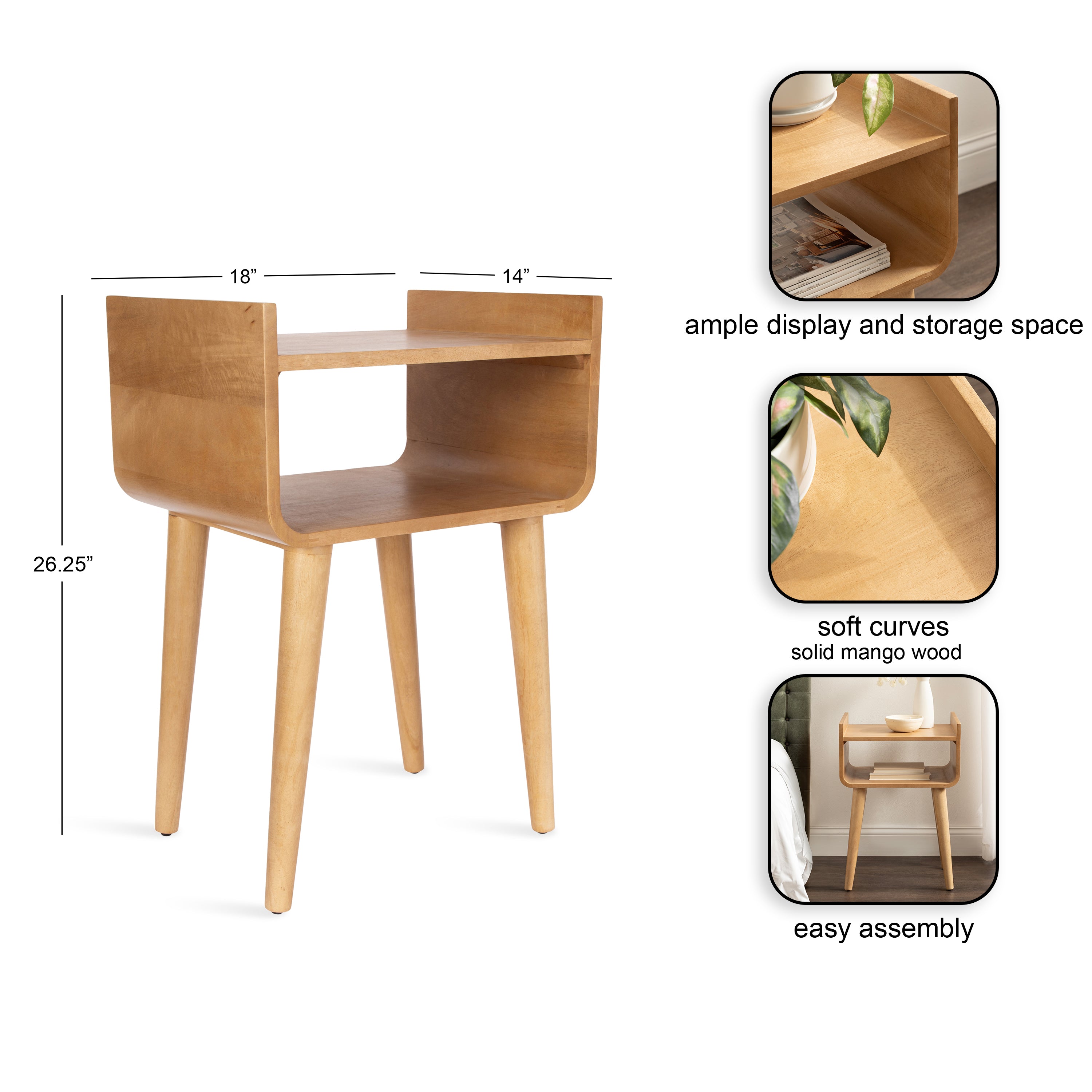 Side Table 18x14x27 Natural 2