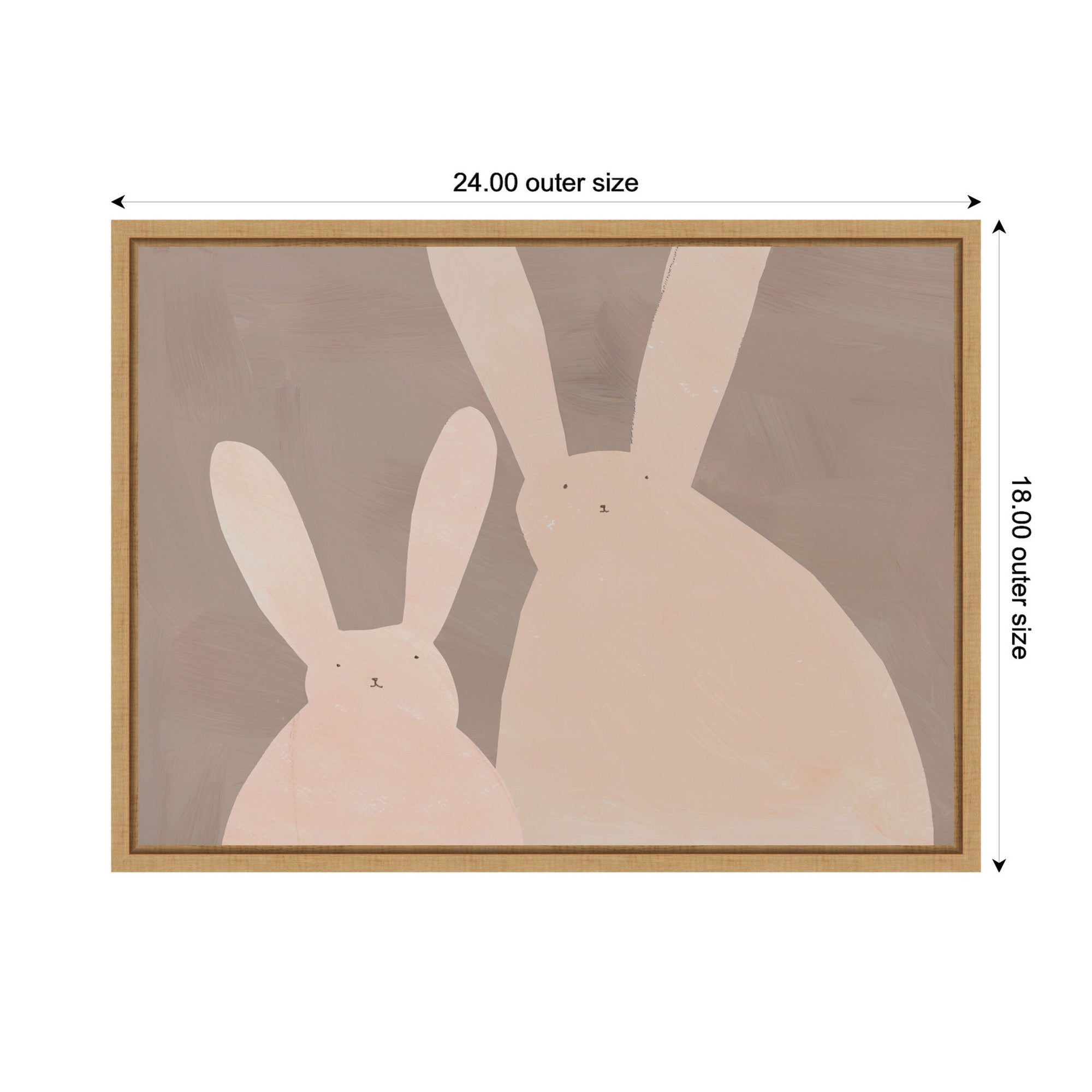 Bunny Mama and Baby by Alicia Abla Framed Canvas Wall Art Print