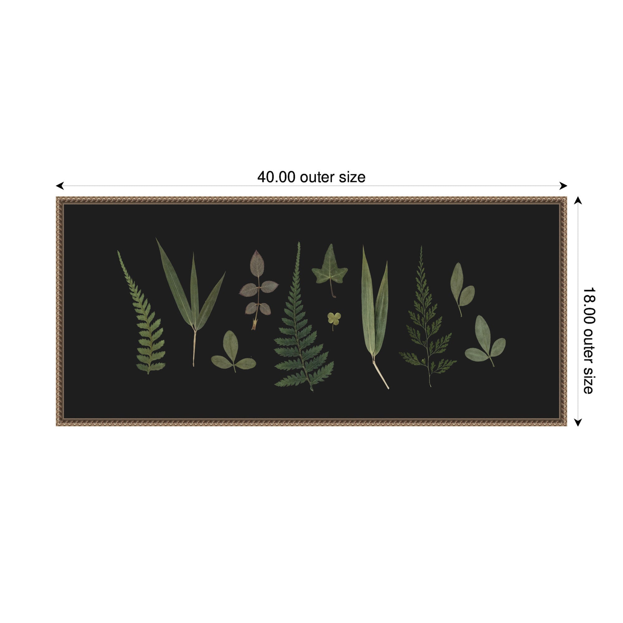 Framed Canvas 40x18 Sylvie Beaded Dark Gold 2