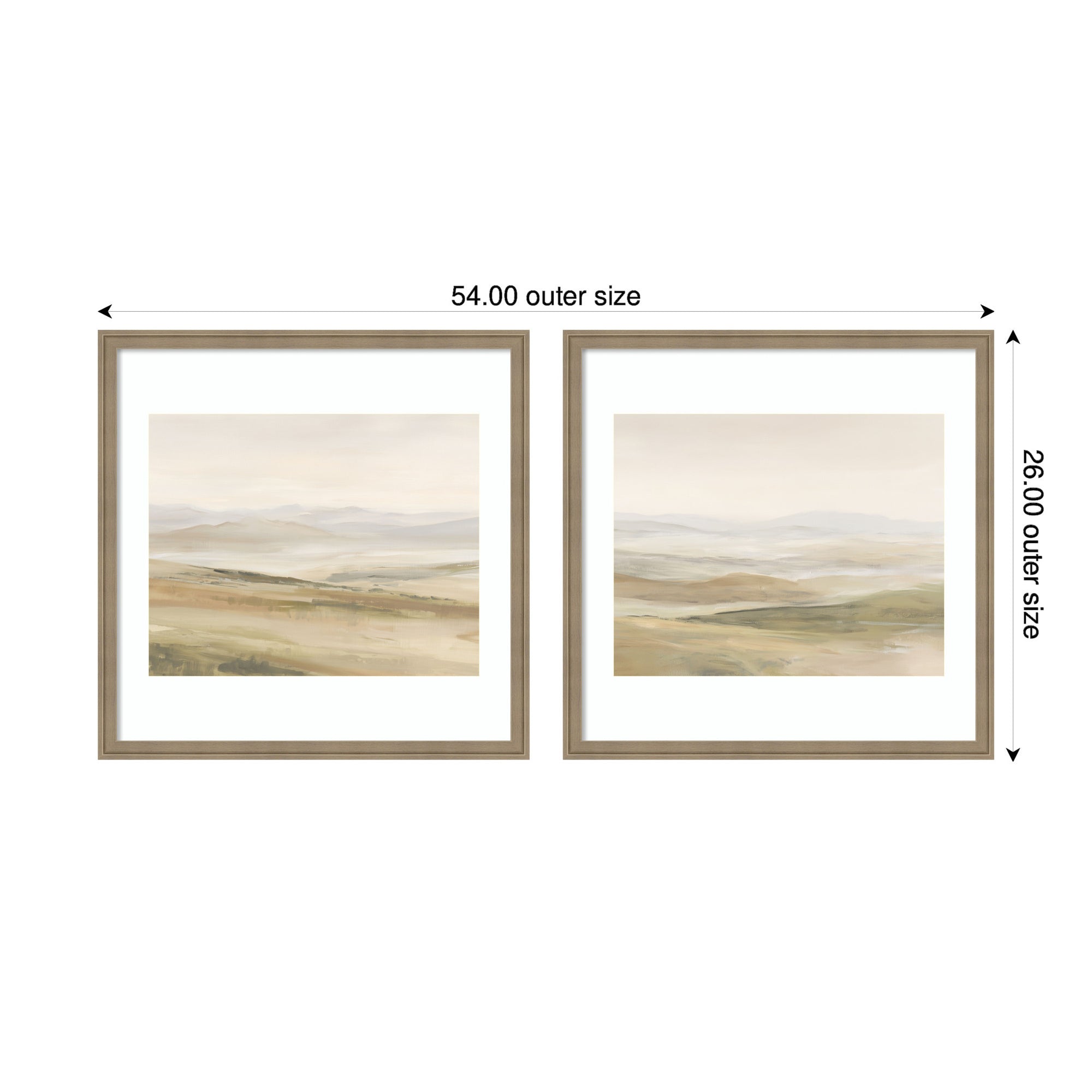 Framed Art Set 2 Piece Set 25x25 Florence Light Brown 2