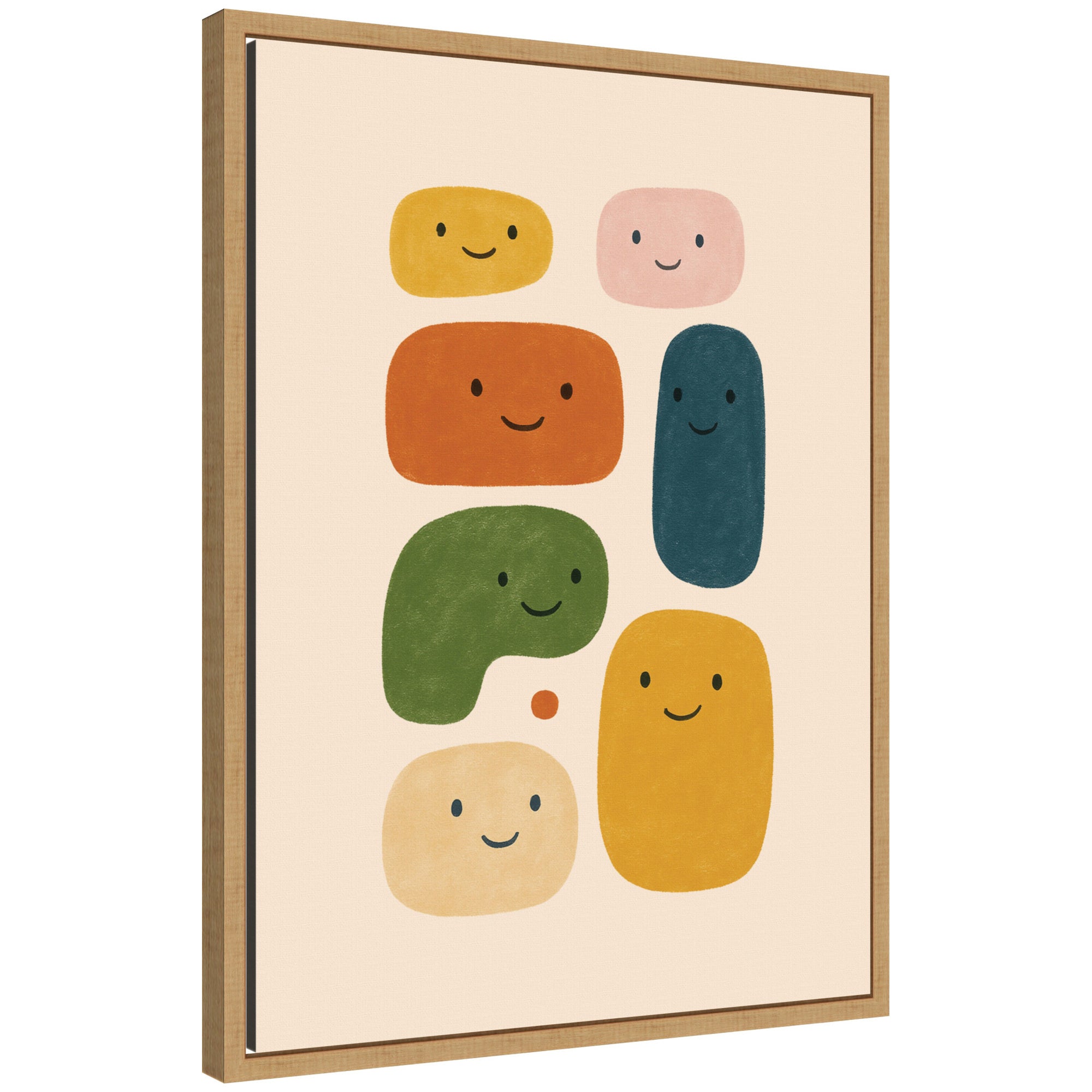 Smiling Shapes by Laura Moss Framed Canvas Wall Art Print
