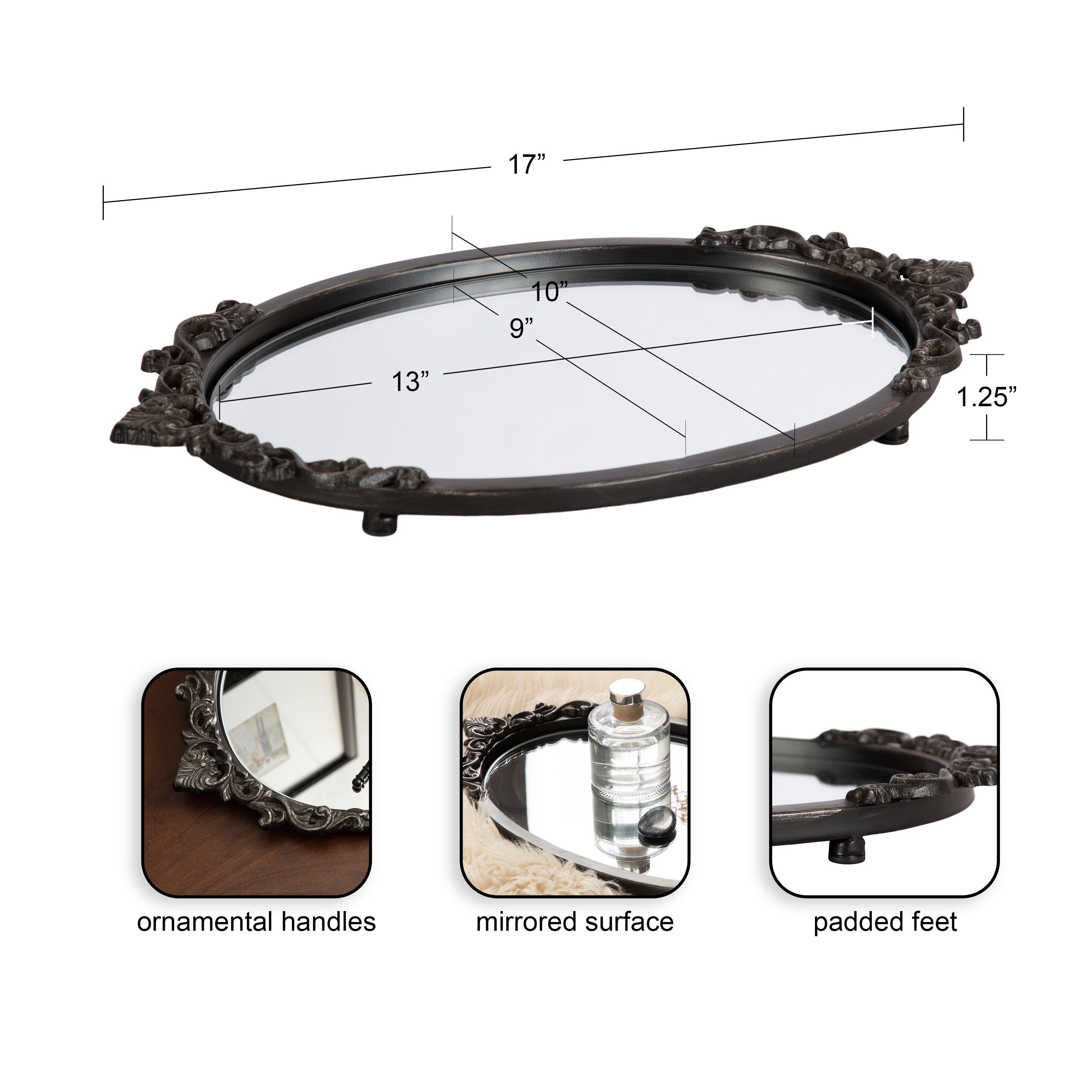 Single Tray Black 17x10 2