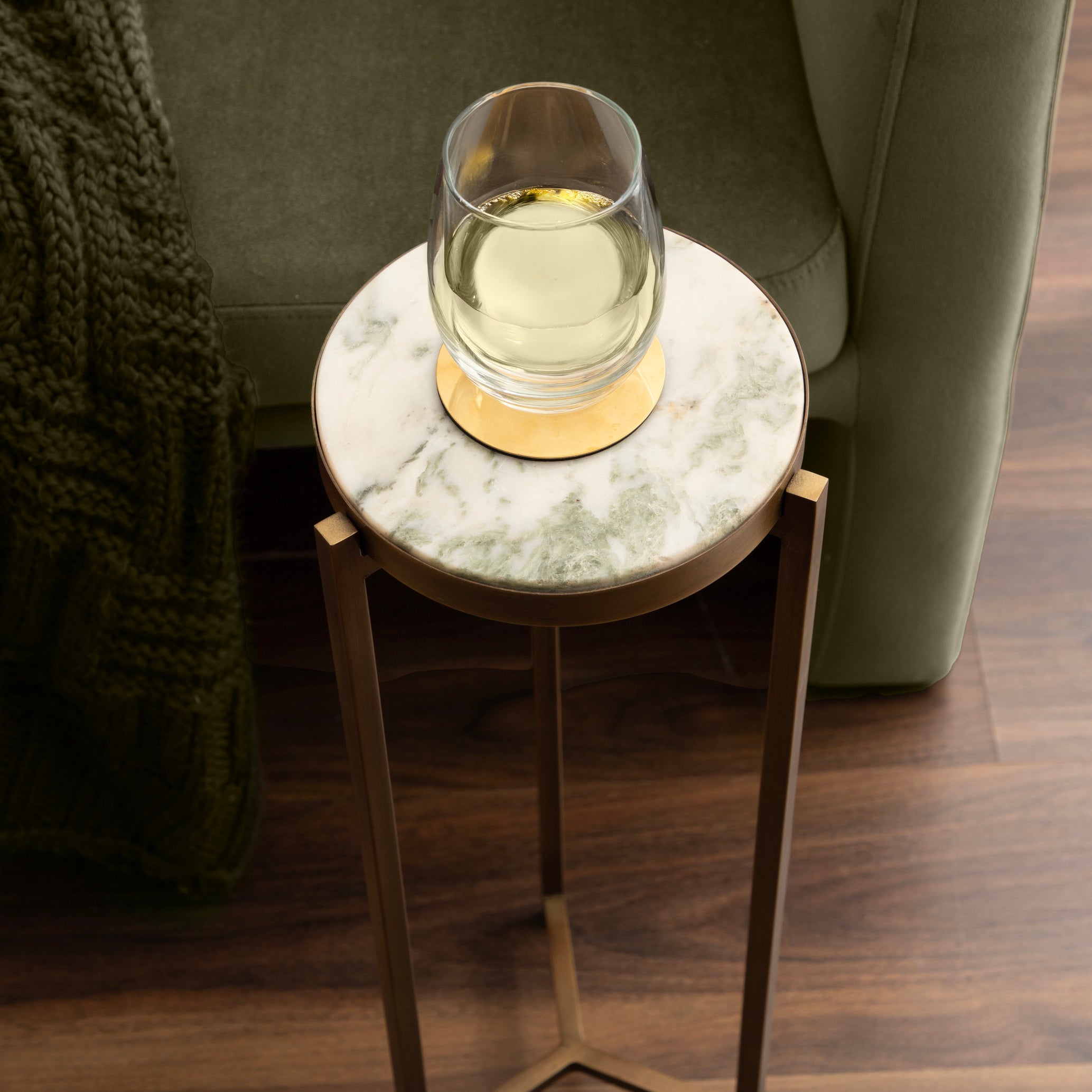 Drink Table Green Gold 9x9x23 7