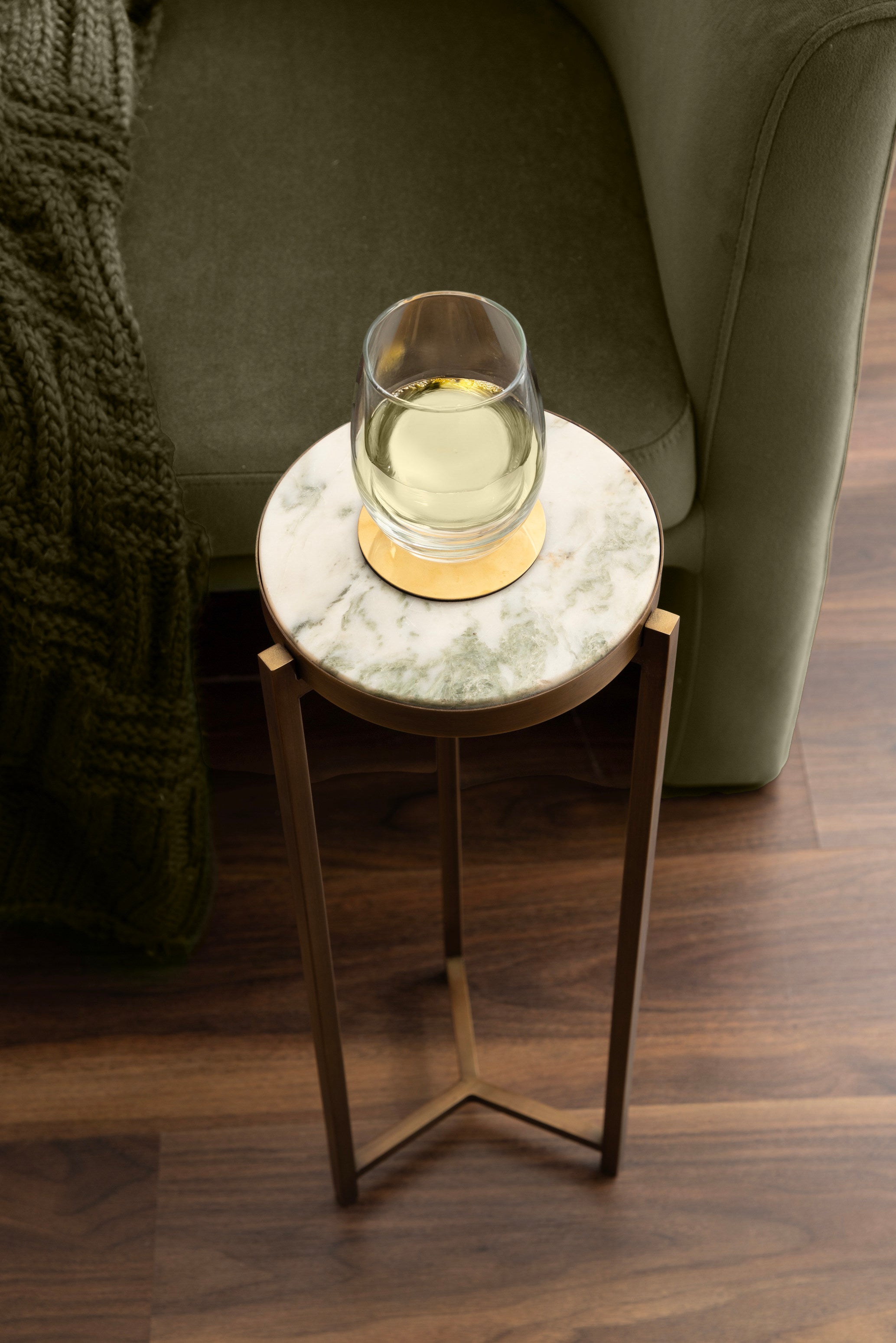 Drink Table Green Gold 9x9x23 7