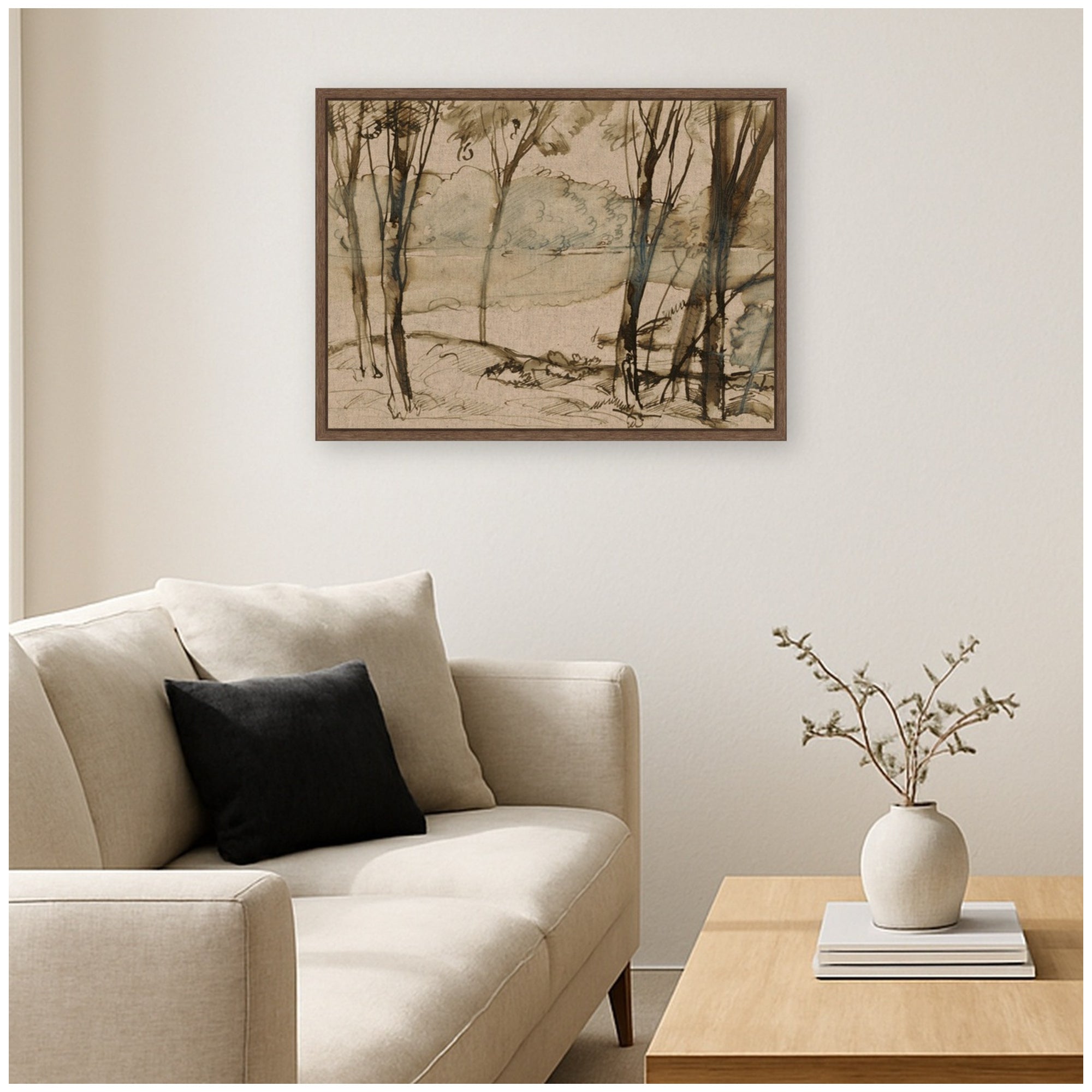 Framed Canvas 24x18 Sylvie Walnut 6
