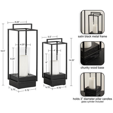 Candle Holder Black 2 piece 2