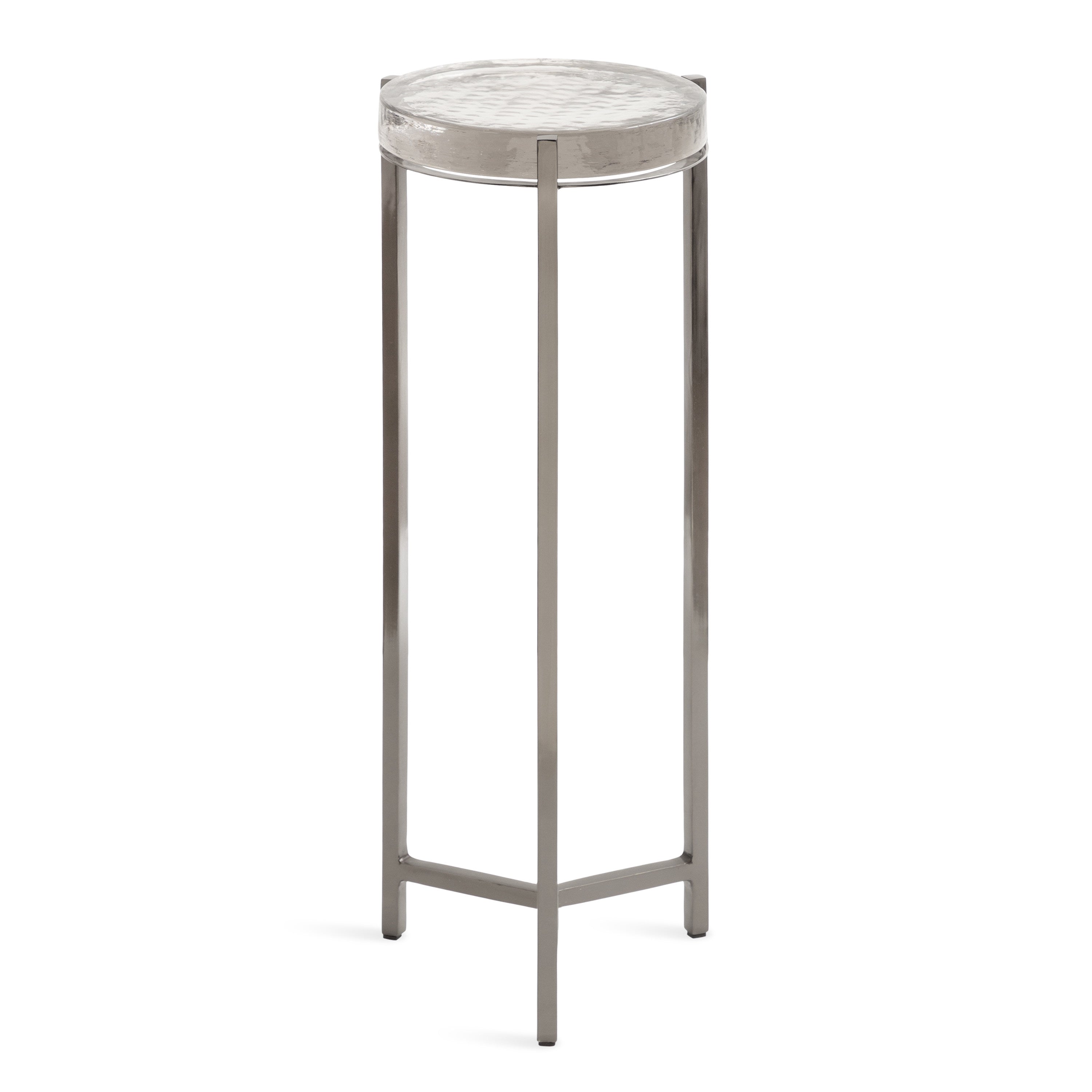 Drink Table Clear Pewter 9x9x23 5