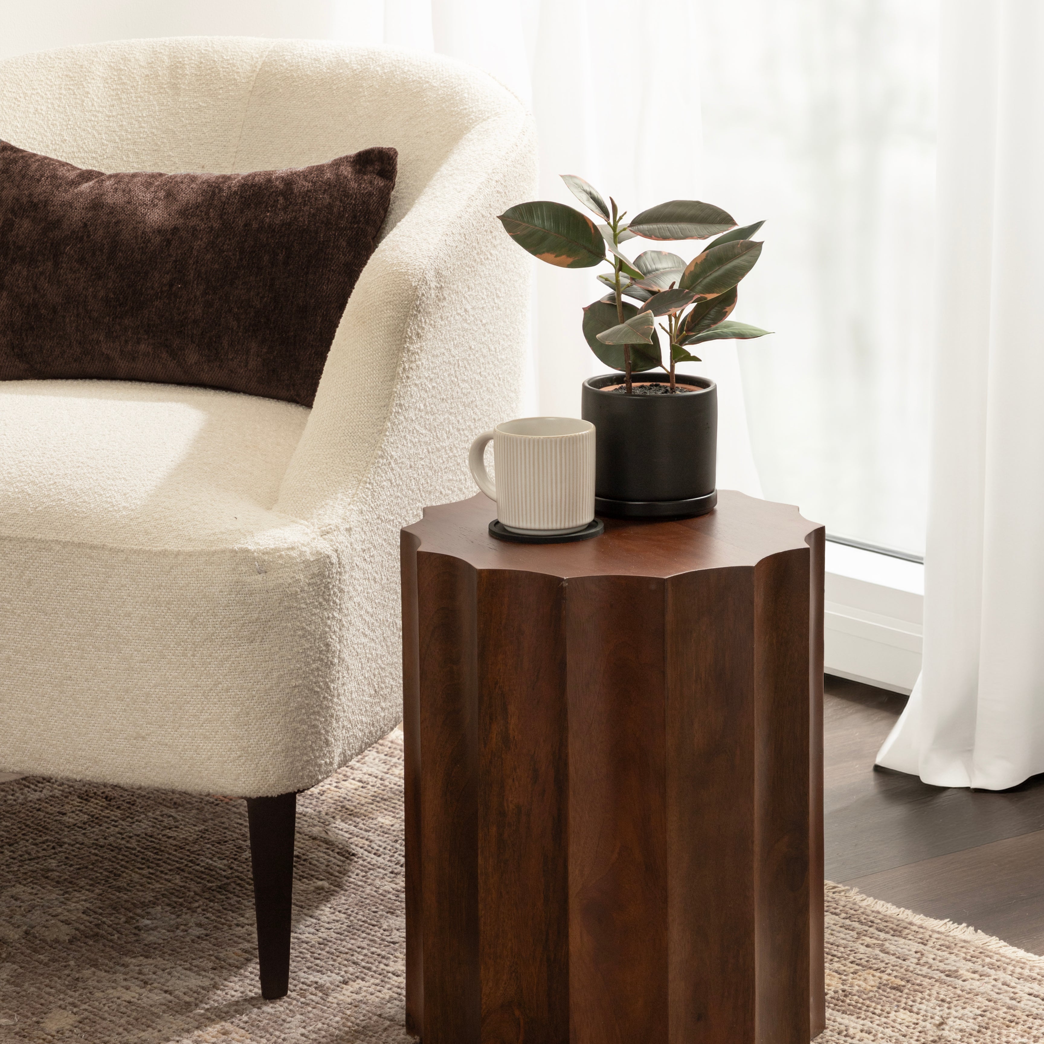 Side Table 15x15x18 Walnut Brown 6