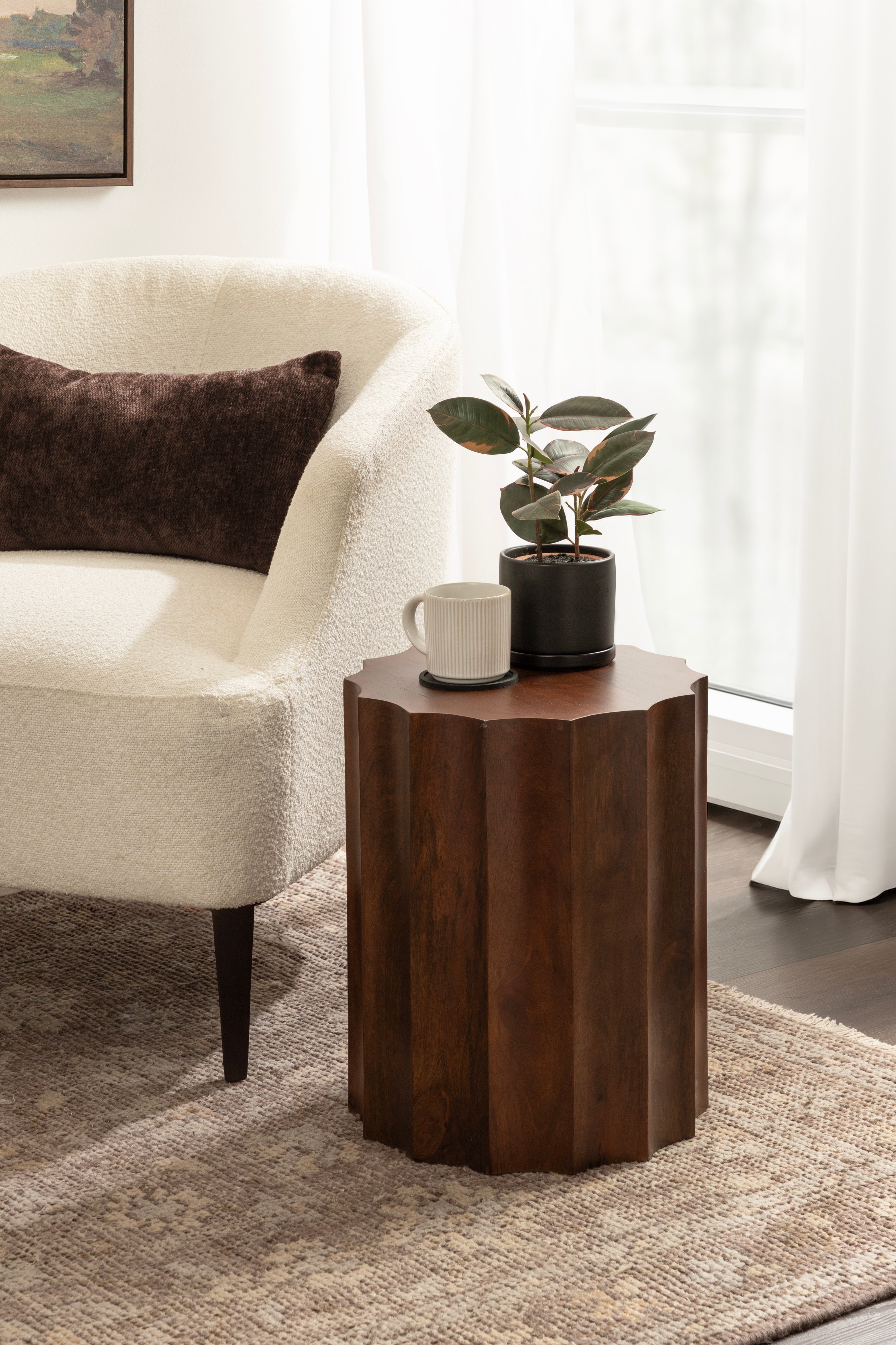 Side Table 15x15x18 Walnut Brown 6