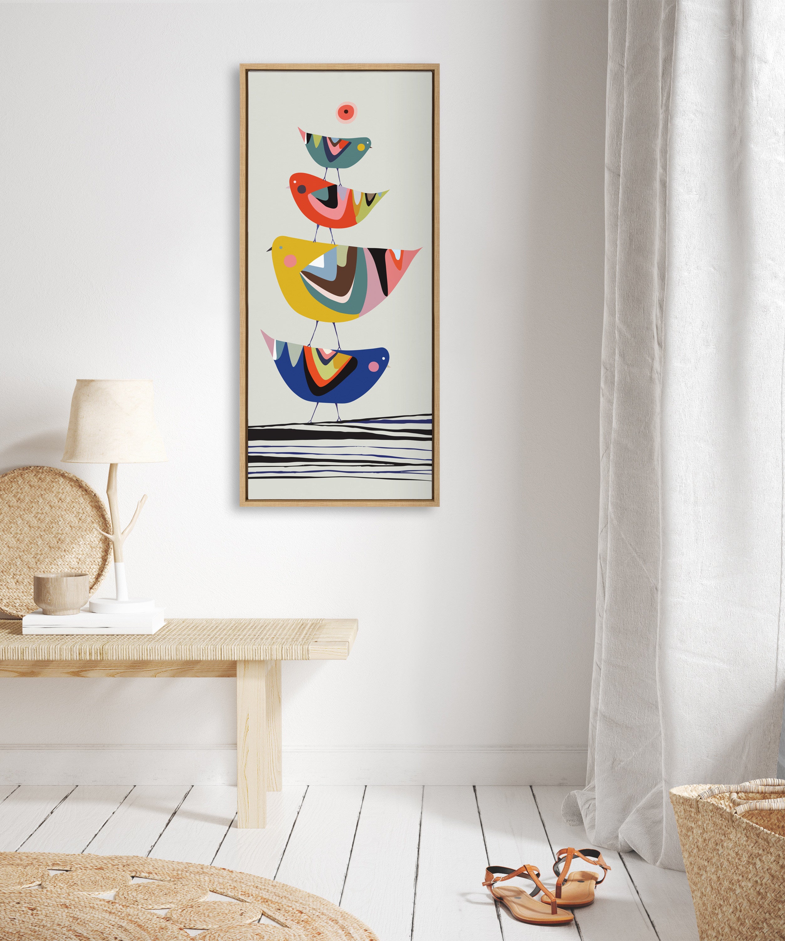 Framed Canvas Sylvie Natural 18x40 5