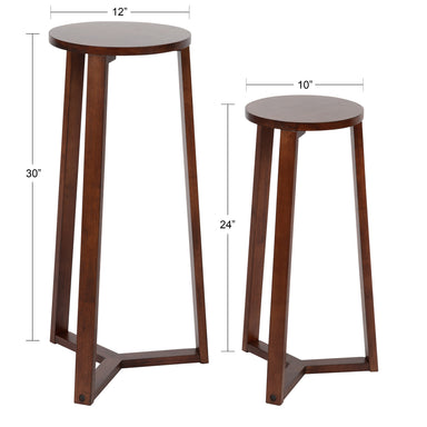 Nesting Table Walnut Brown 2 Piece 2