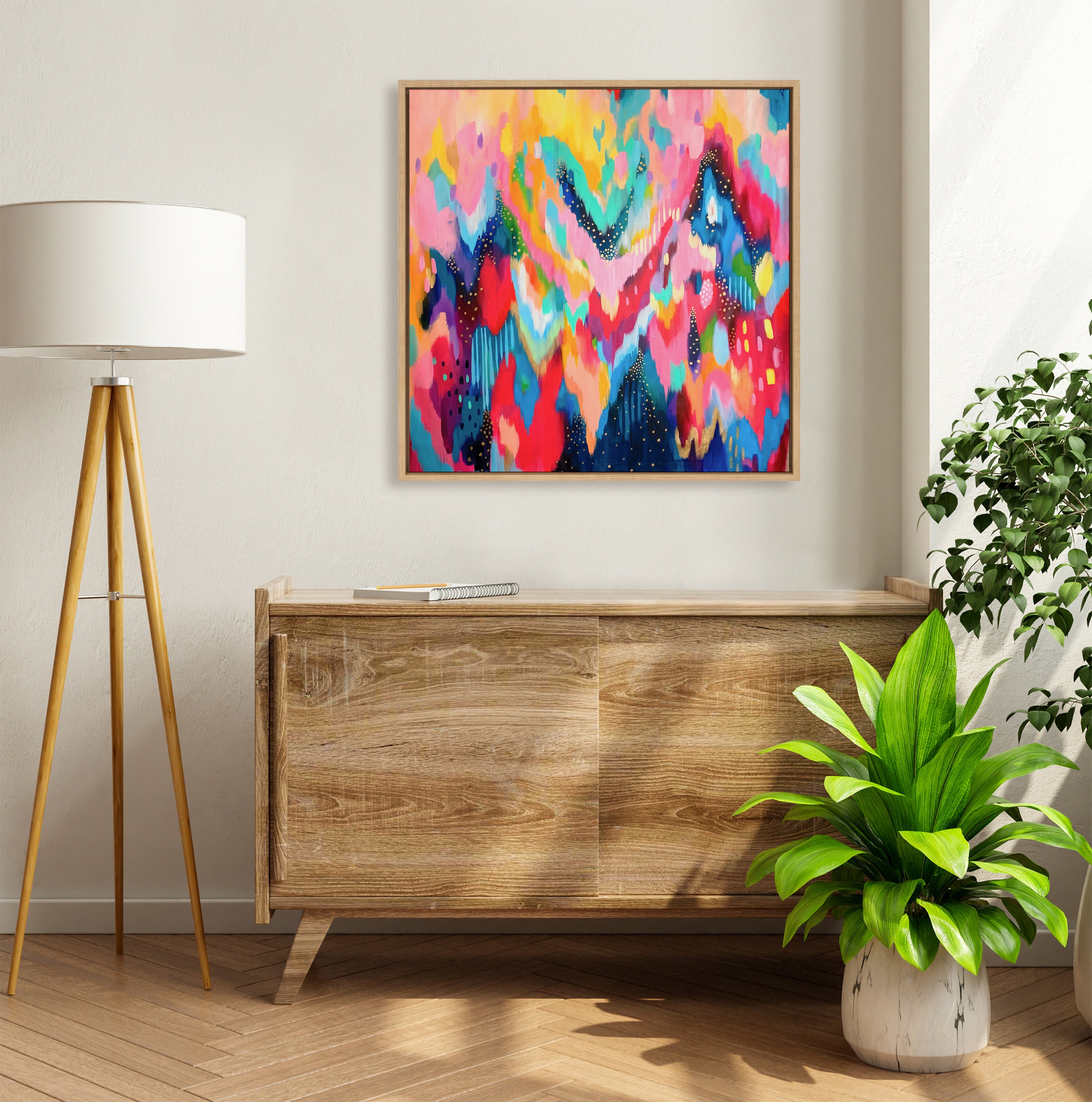 Sylvie EV Brushstroke 100 Framed Canvas by Jessi Raulet of Ettavee