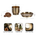 Decorative Accessory Set Walnut Brown Gold 3 Piece 2
