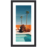 Framed Art Bison Chilling by the Pool in California by Michael Schauer