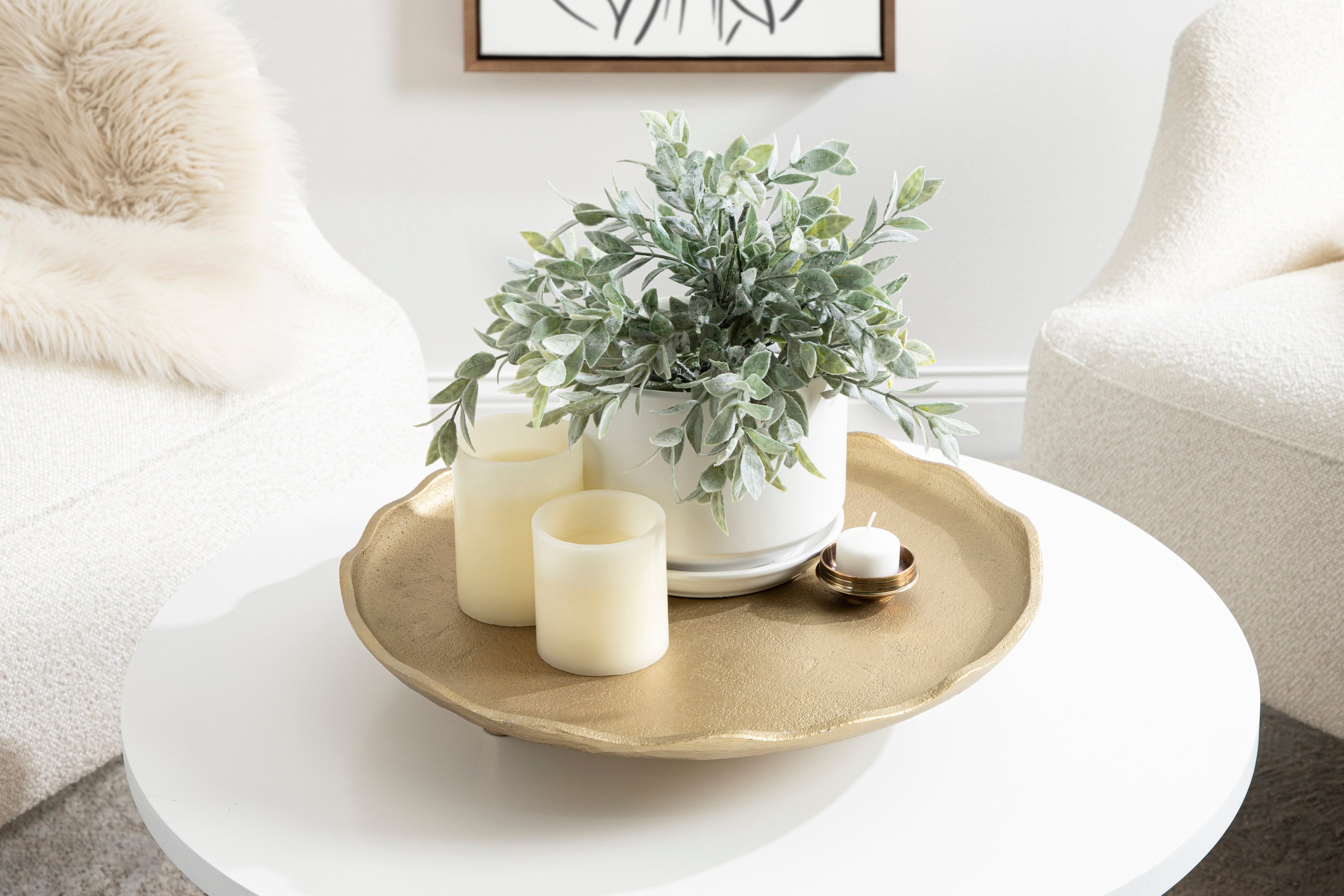 Serving Tray 16" Diameter Gold 6