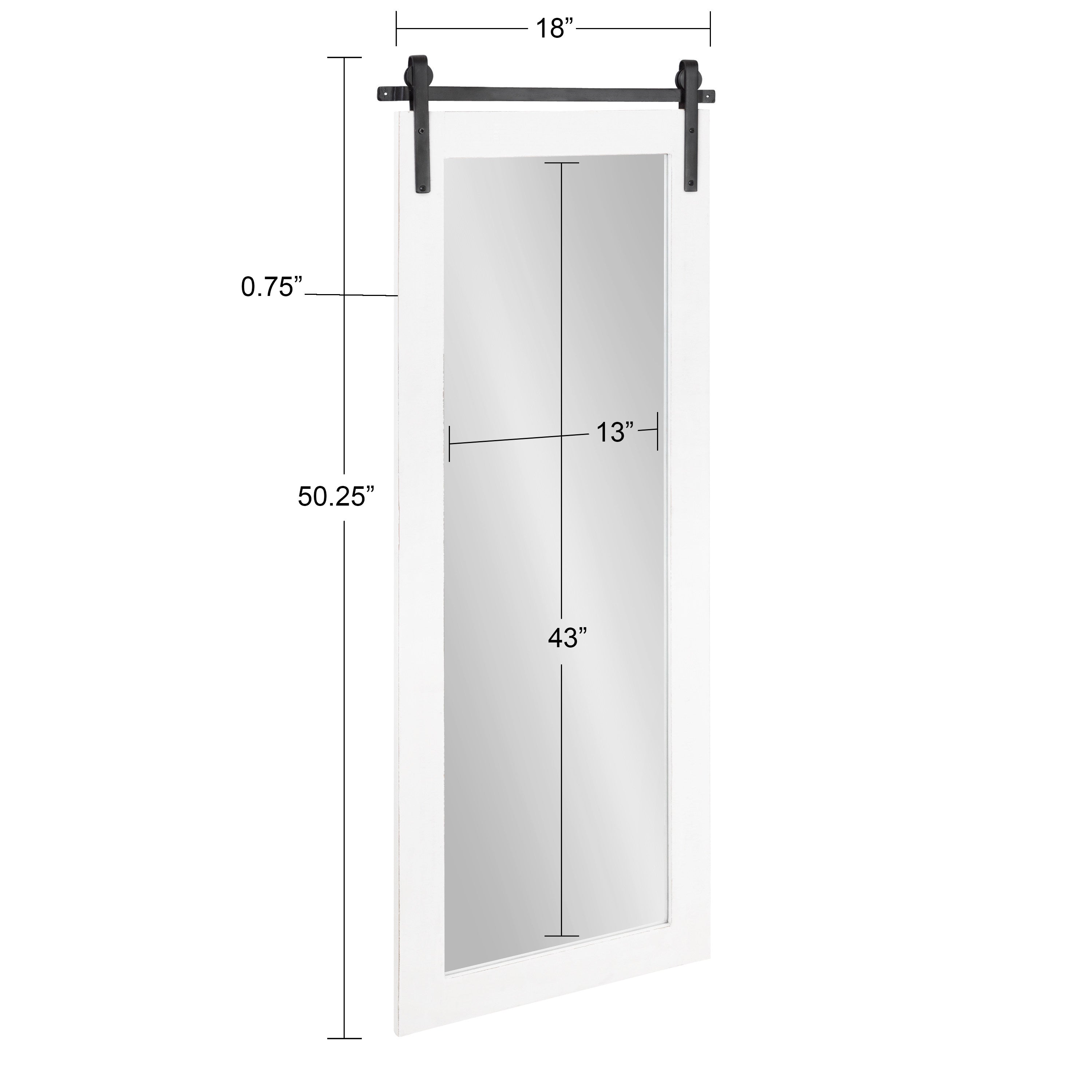 Rectangle Mirror White 18x50 5