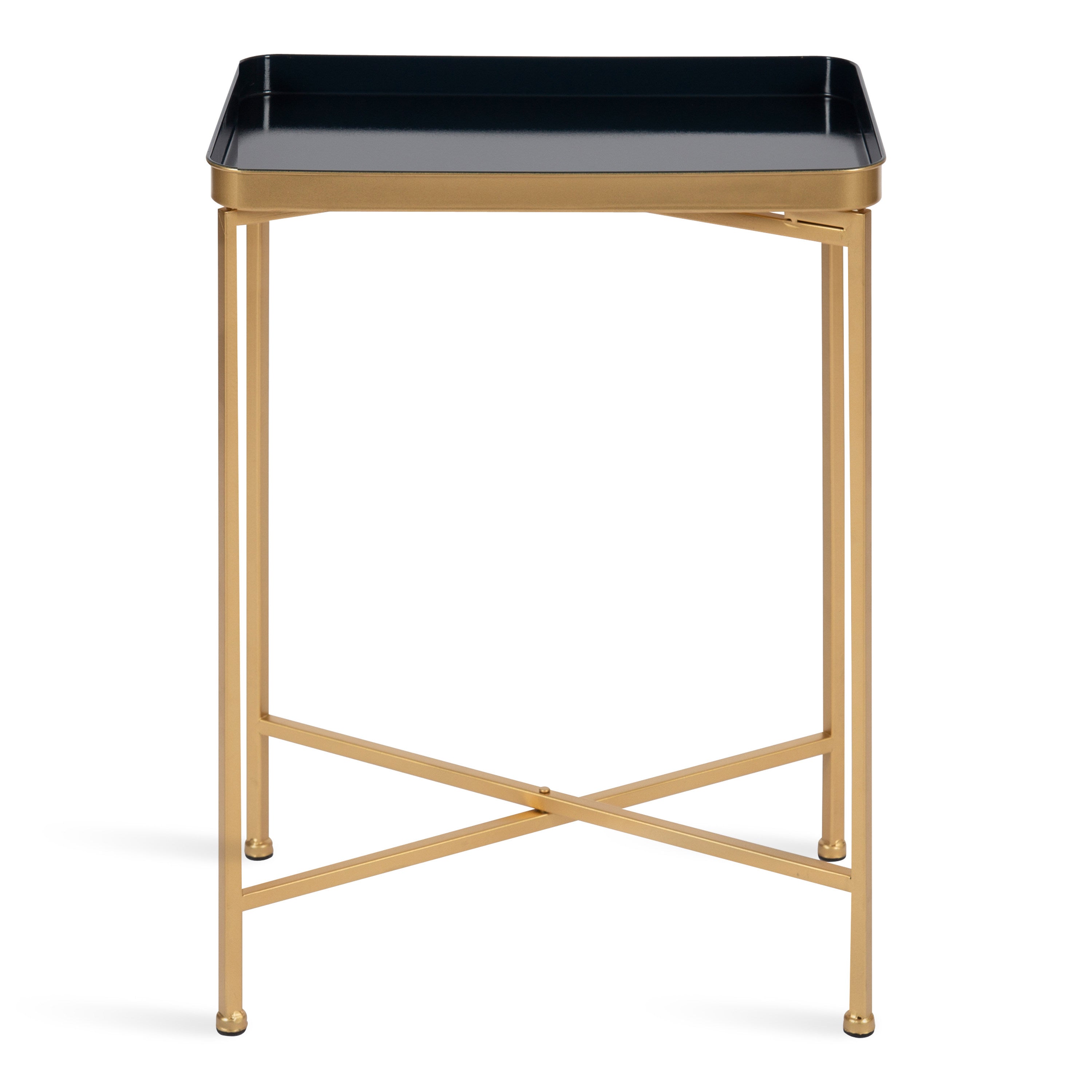 Side Table Navy Blue Gold 18x12x26 3