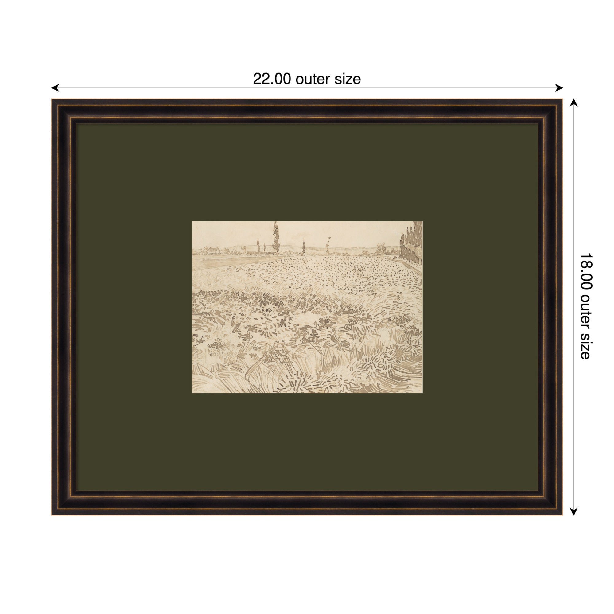 Framed Art 22x18 Dark Bronze Scoop 6