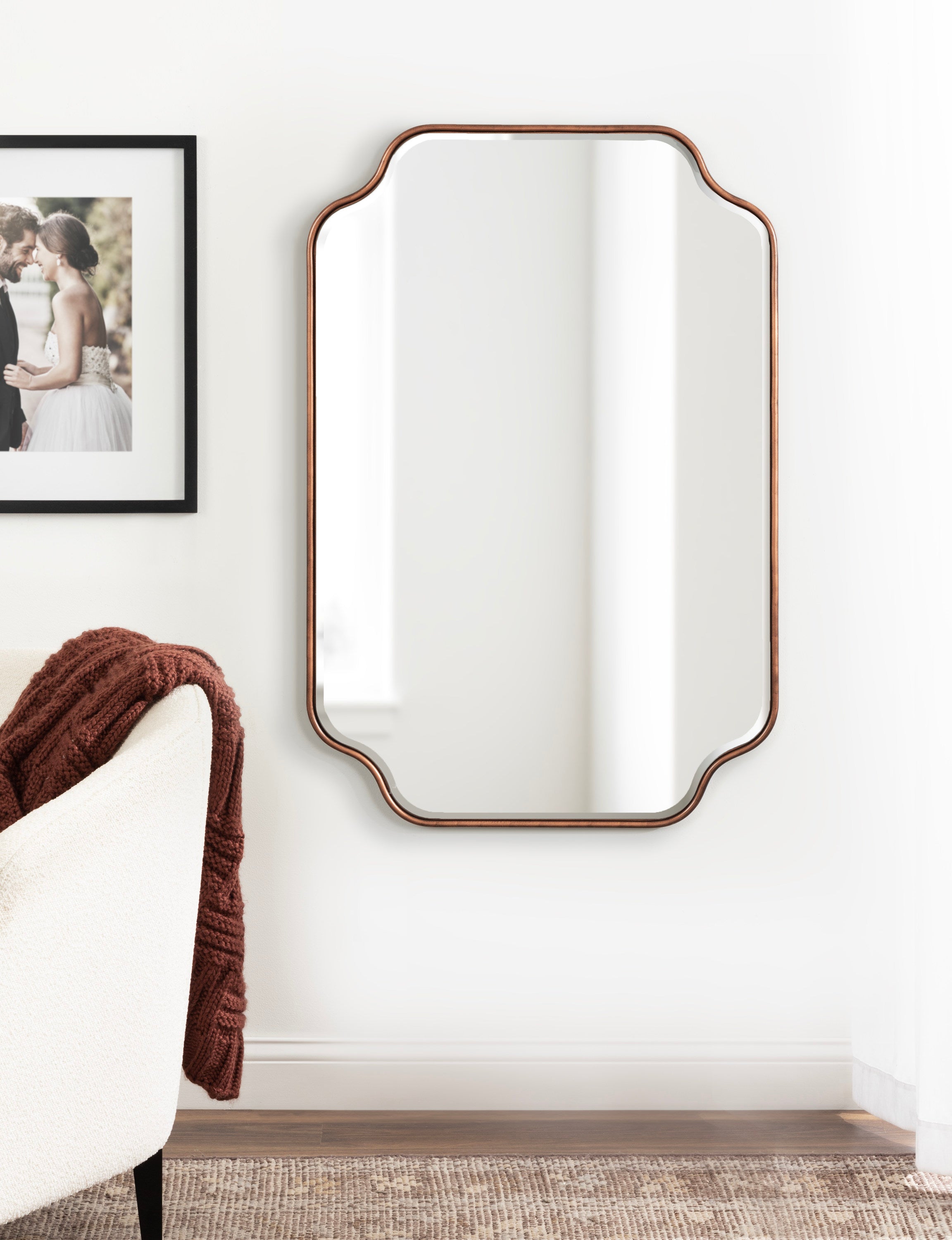 Scallop Mirror 24x36 Bronze 7