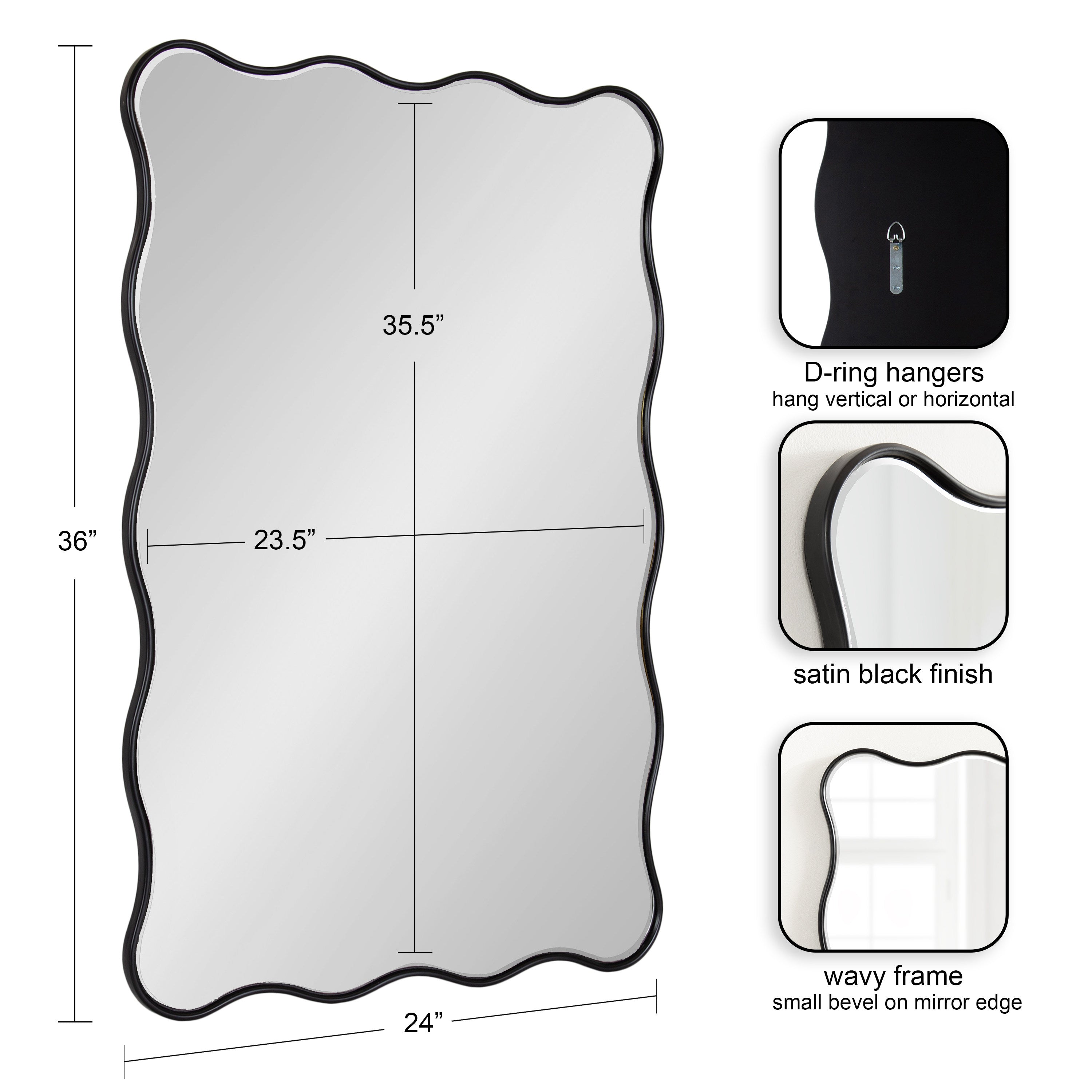 Viona Rectangle Scalloped Mirror