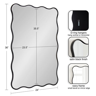 Scallop Mirror Black 24x36 2