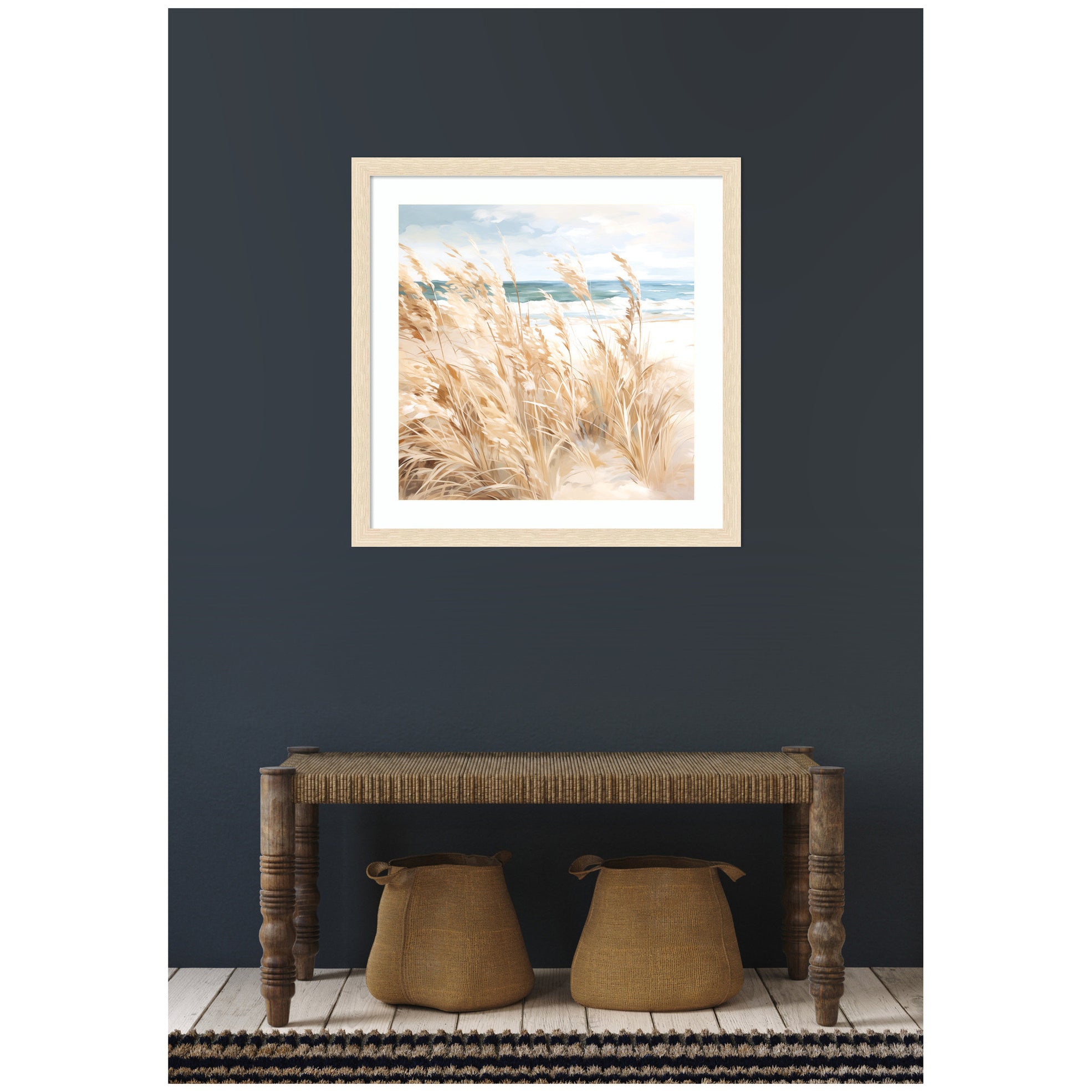 Framed Art 26x26 Woodgrain Stripe Blonde 6