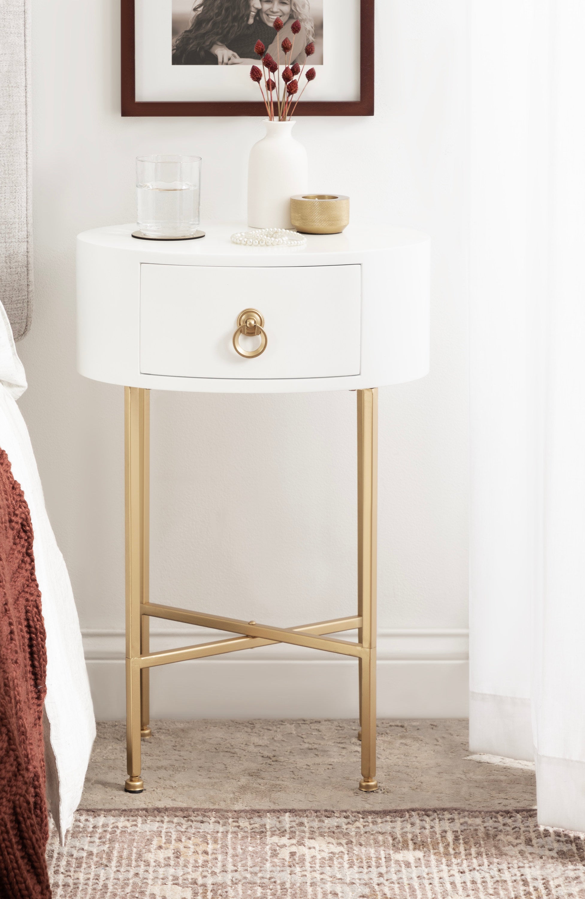 Decklyn Glam Oval Side Table