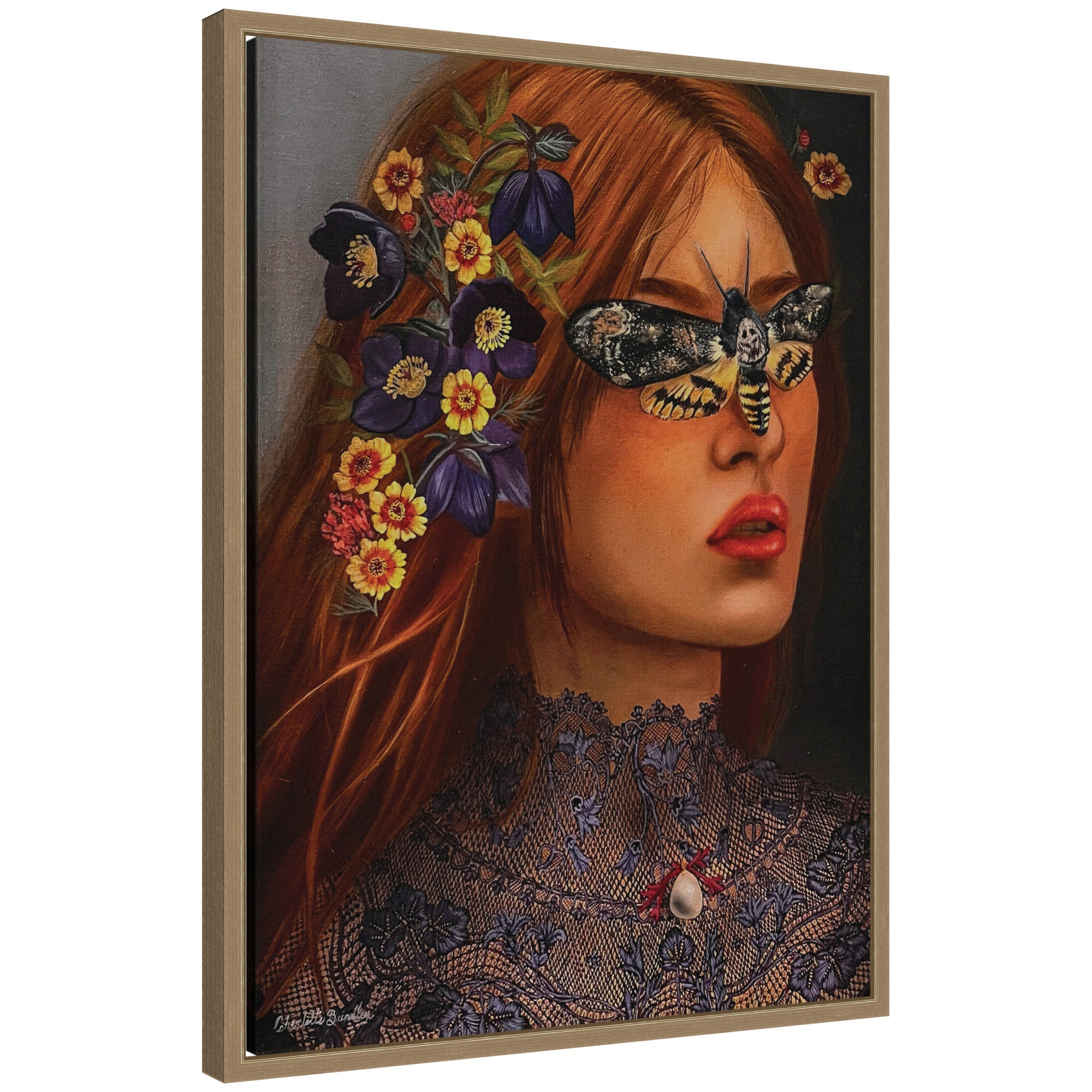 Framed Canvas Sylvie Dark Gold 18x24 1