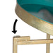 Tea Table Gold Teal 14x14x26 5