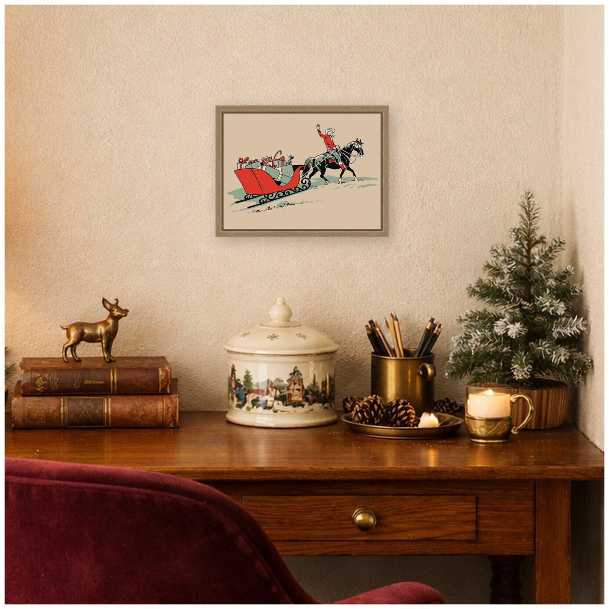 Framed Canvas Sylvie Dark Gold 13x10 6
