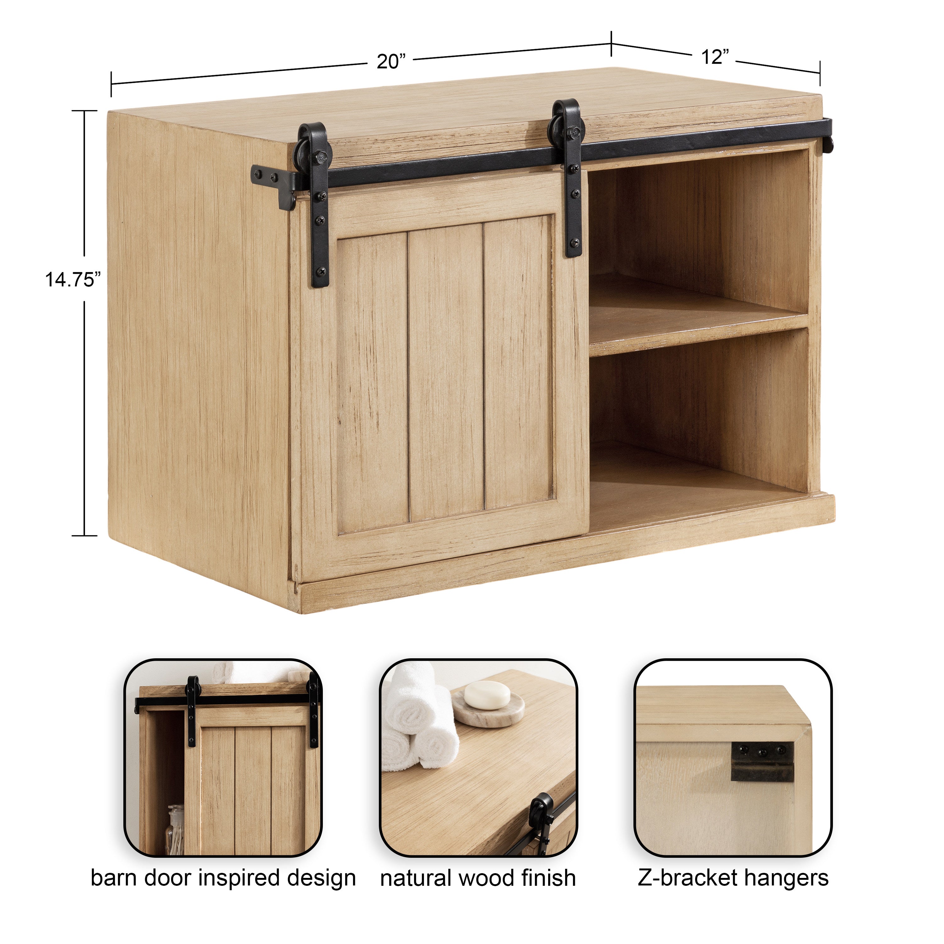 Floating Side Table Natural 20x12x15 2