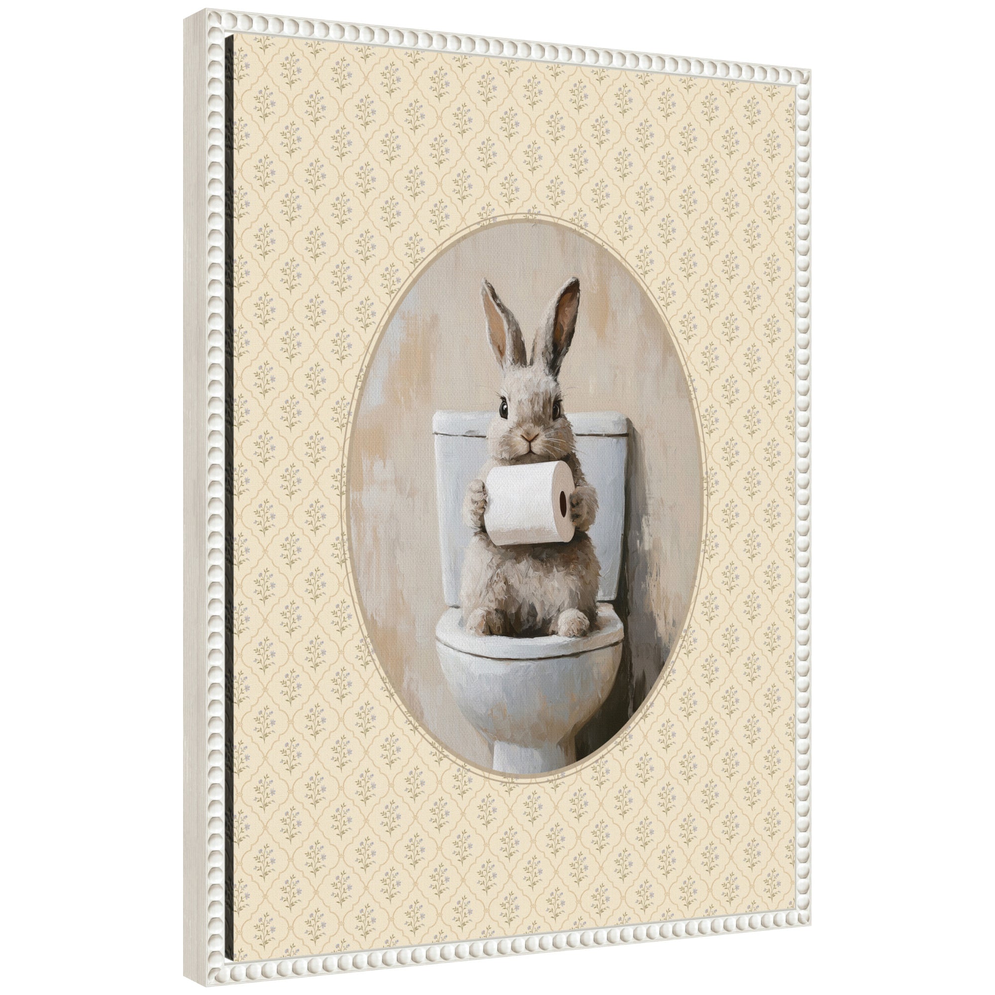 Framed Canvas 18x24 Sylvie Beaded White 1