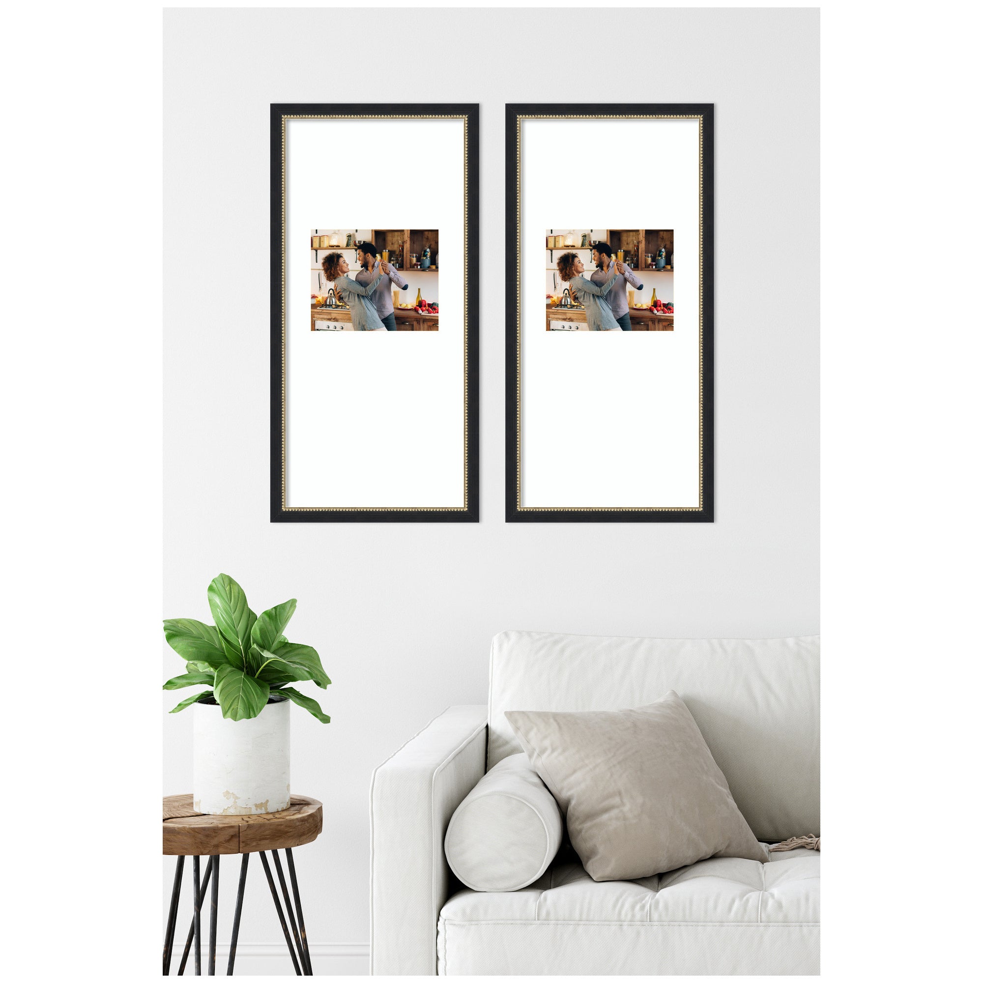 Wall Frame Belmont Black 14x30 matted to 8x10 5