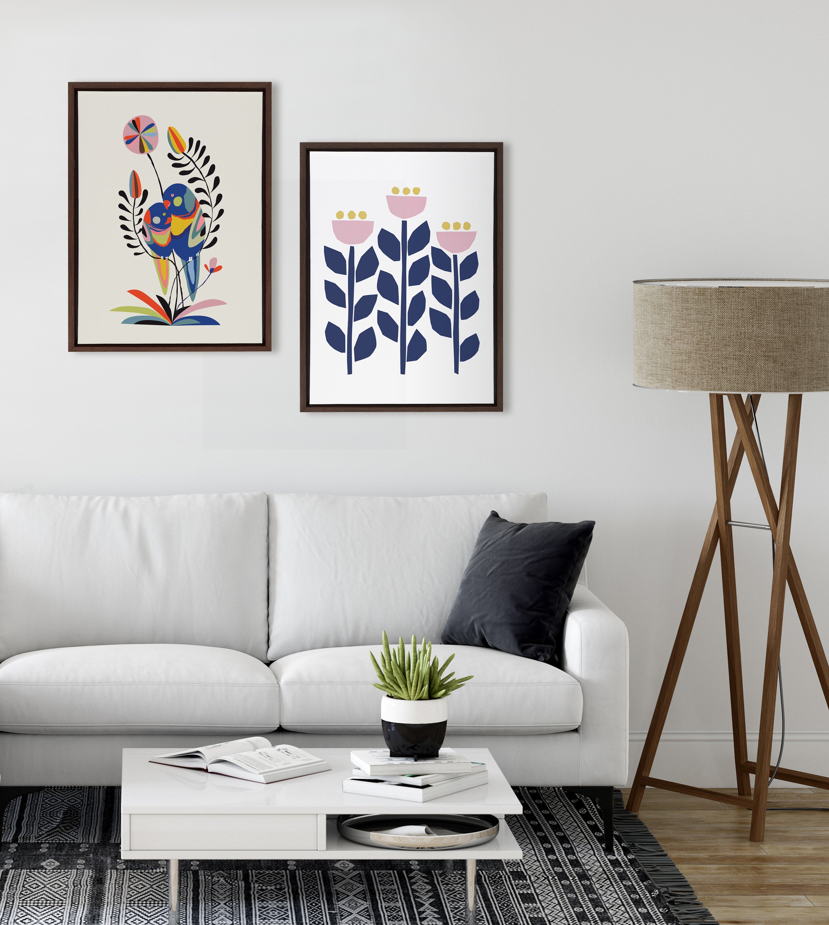 Sylvie Nordic Flowers Framed Canvas by Myriam Van Neste