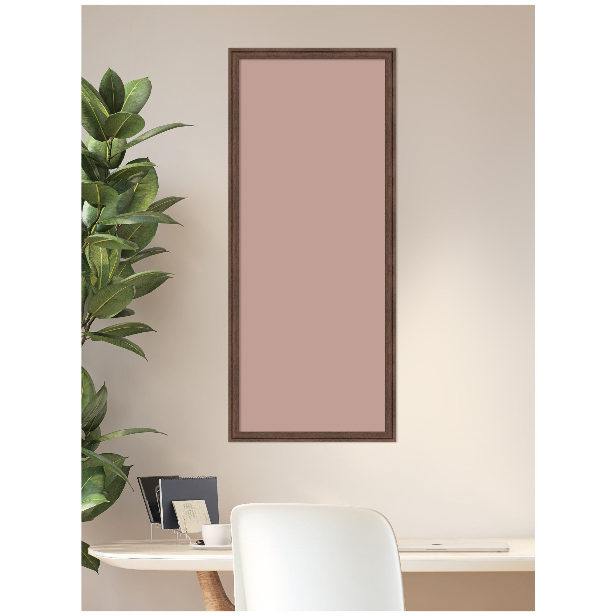 Framed Fabric Pinboard Blush Pink Clay Wall Organization