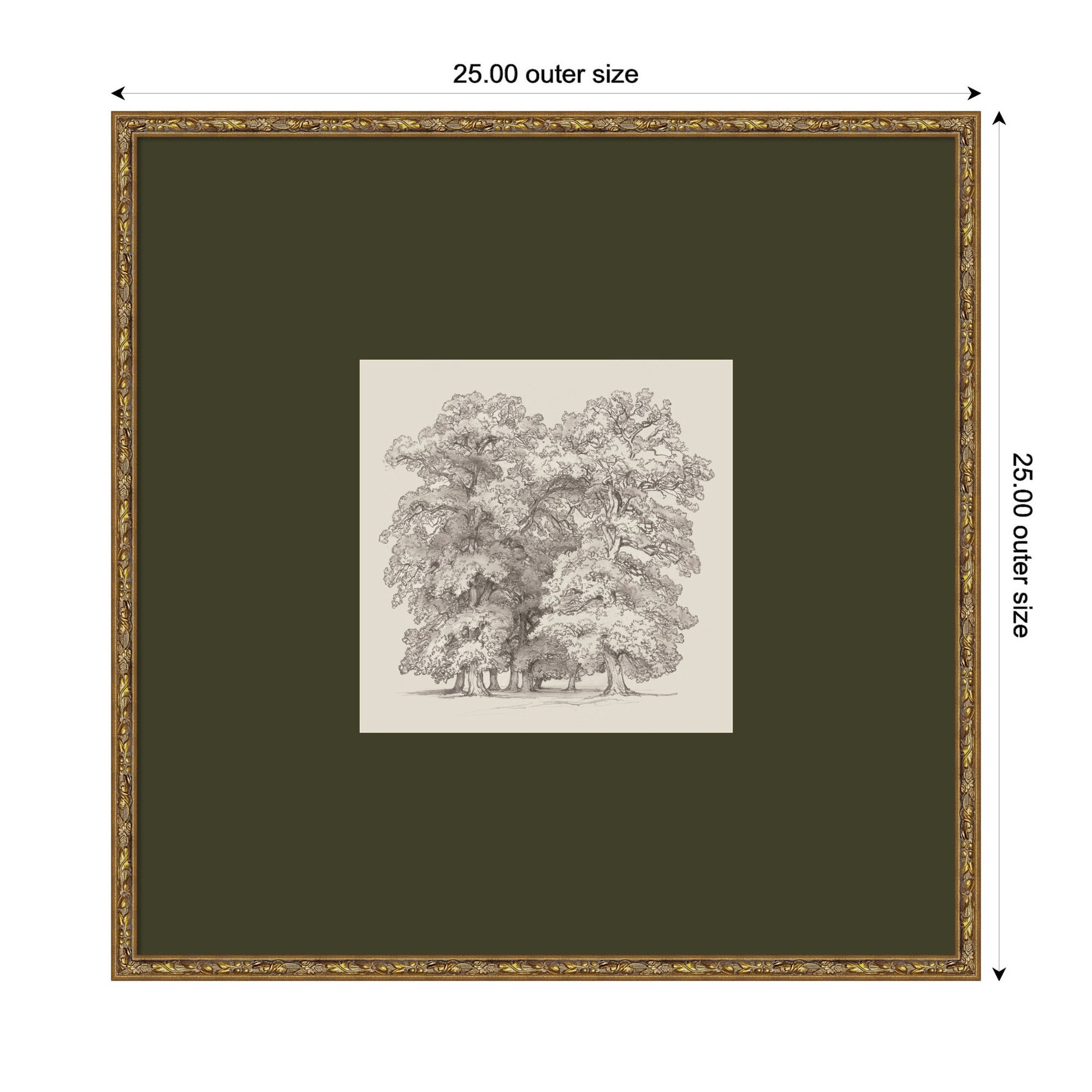 Framed Art 25x25 Belvedere Bronze 2