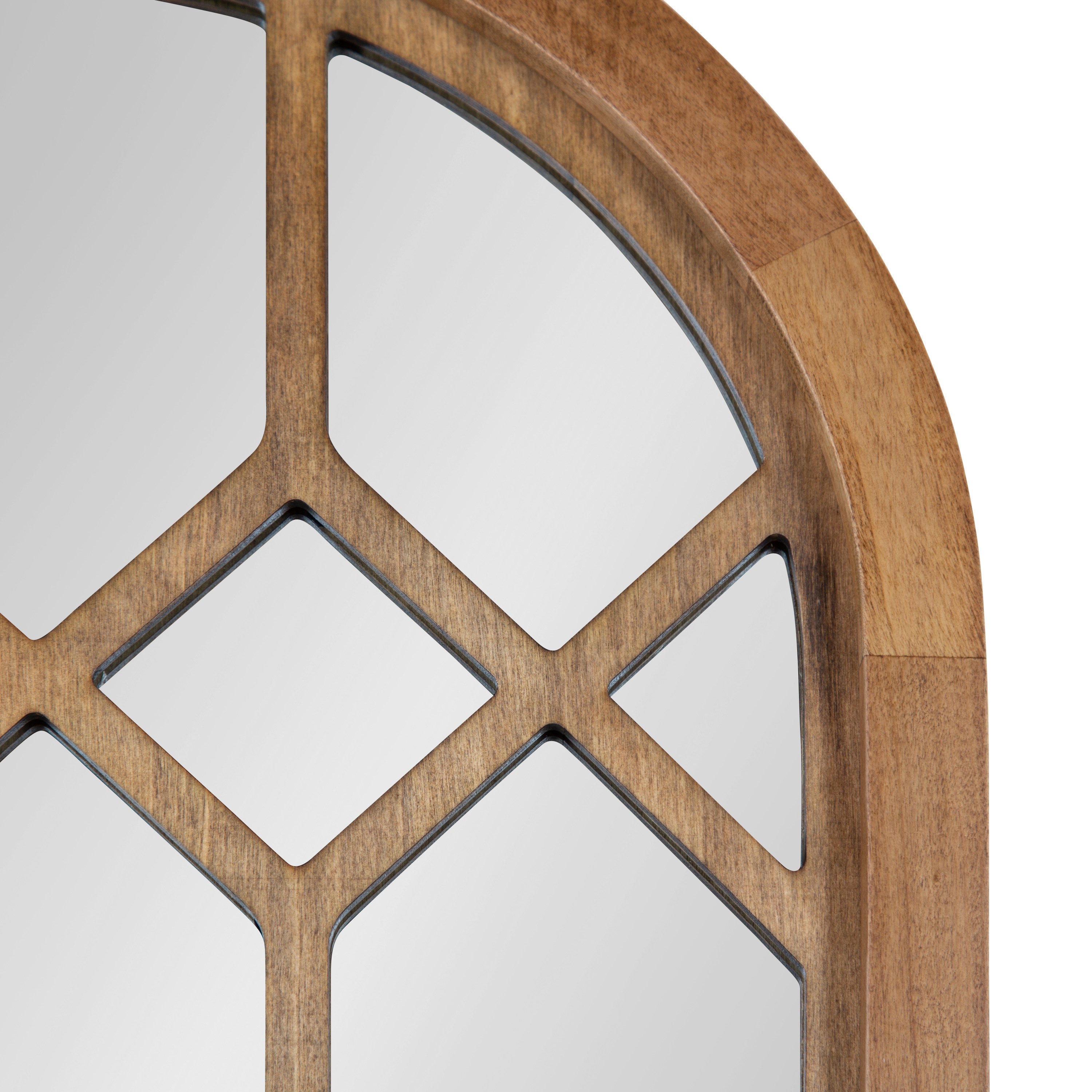 Windowpane Mirror Rustic Brown 18x47 3