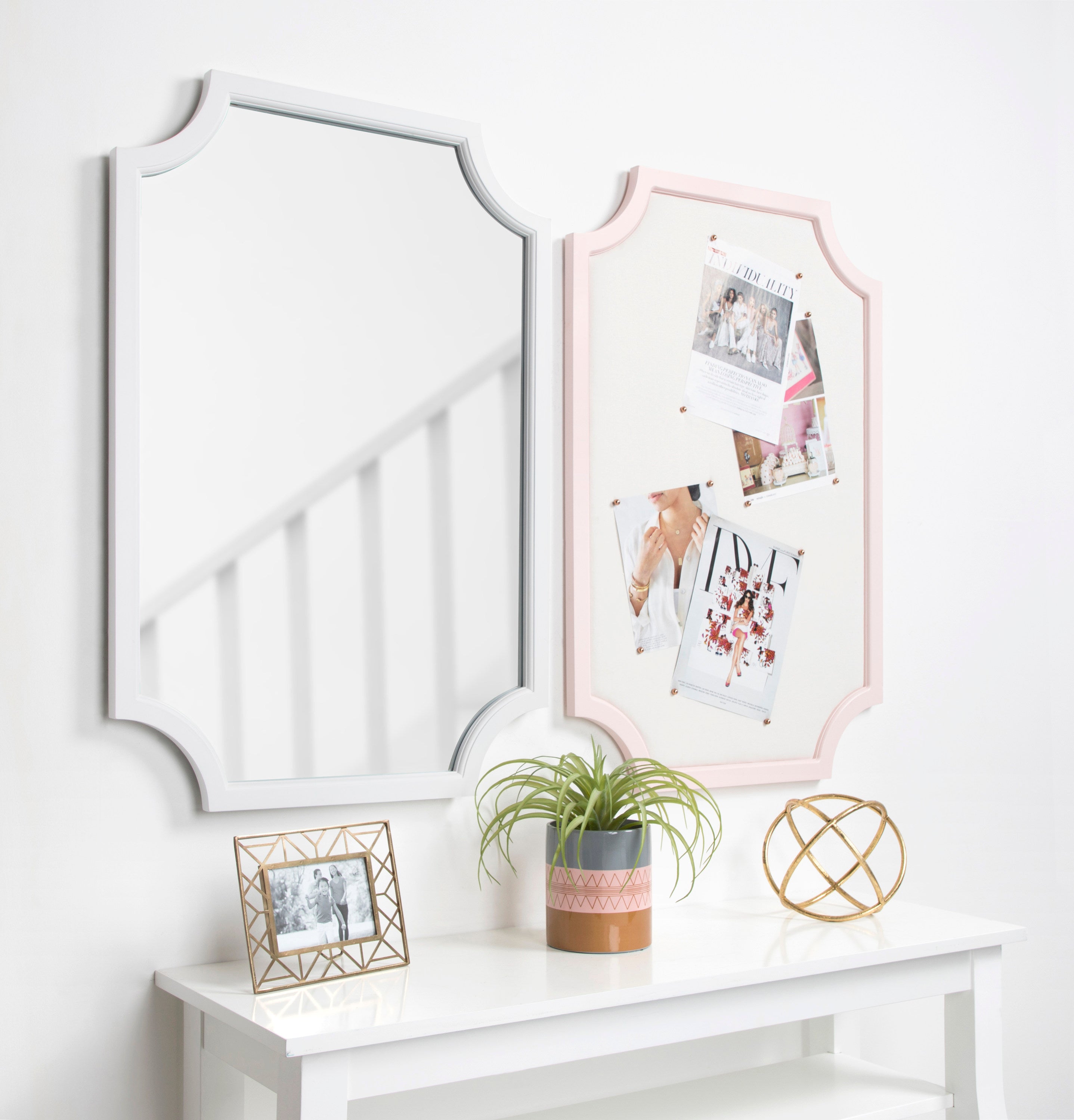 Scallop Mirror White 24x36 6