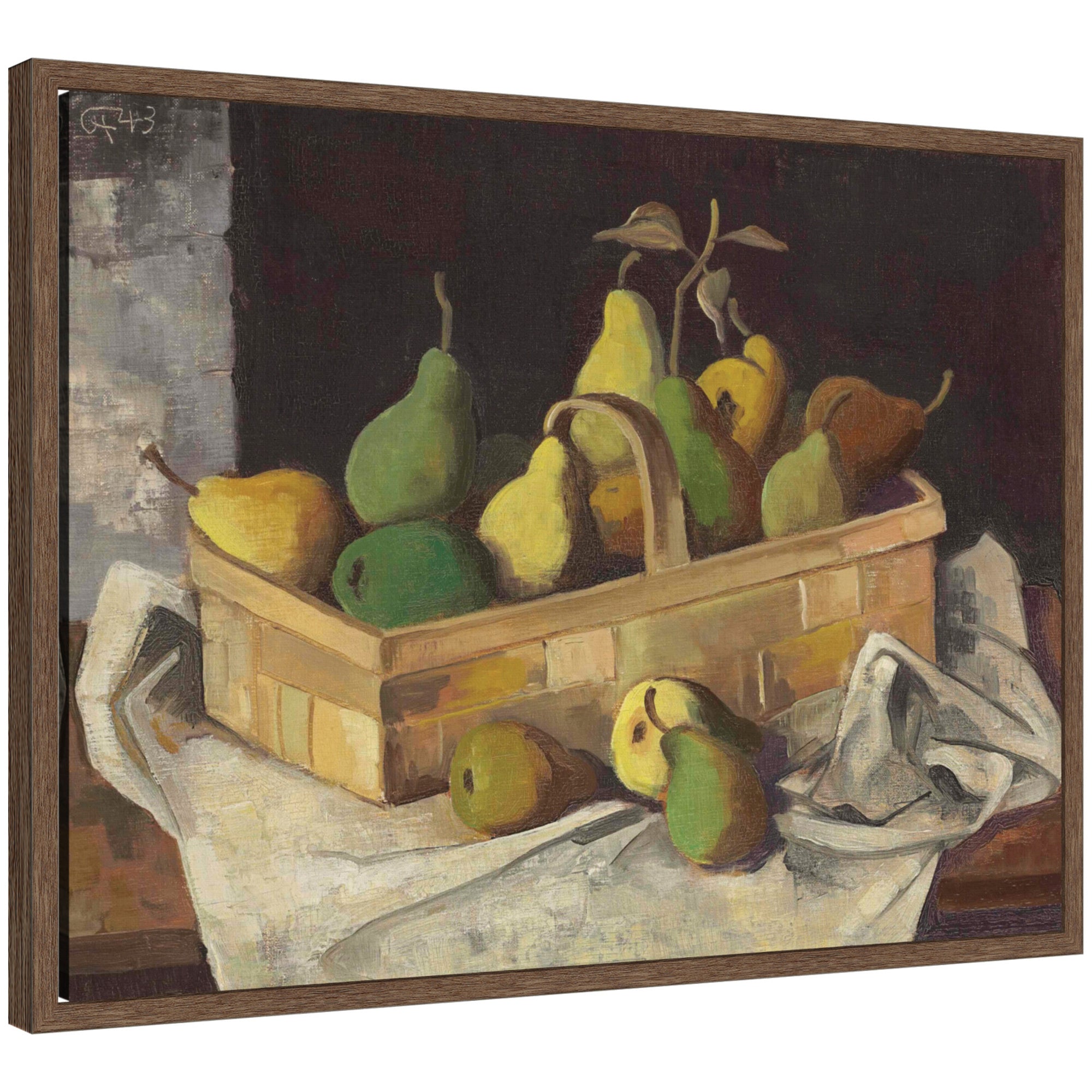 Framed Canvas 24x18 Sylvie Walnut 1