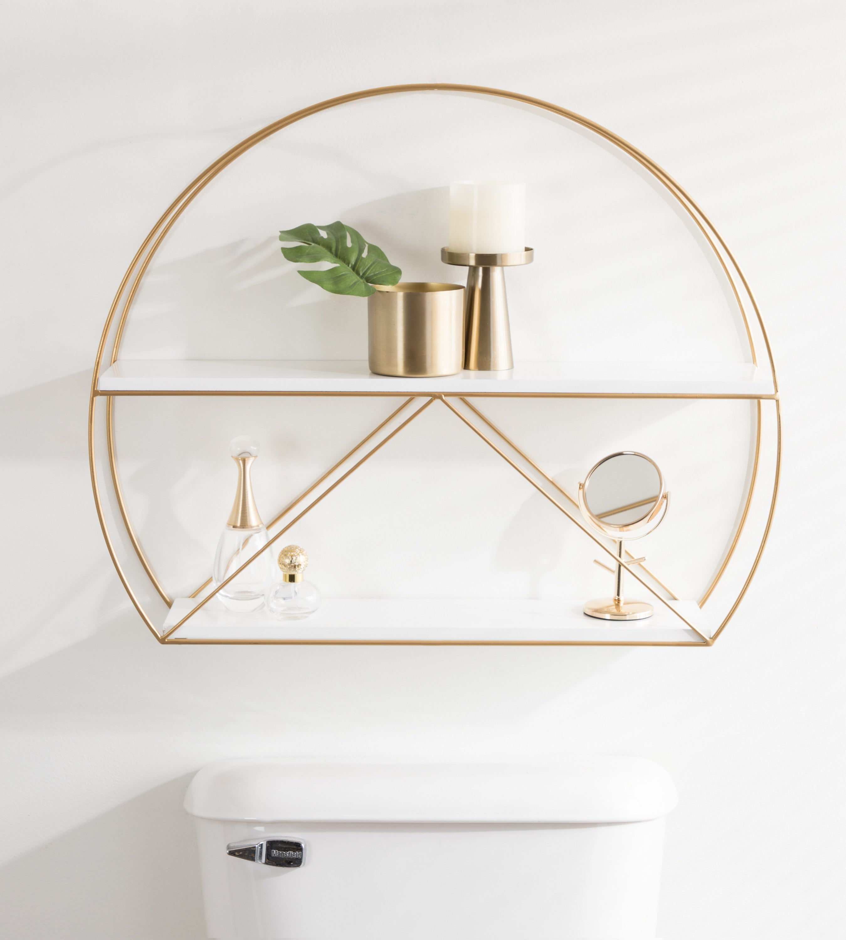Accent Shelf 26x21 White Gold 7