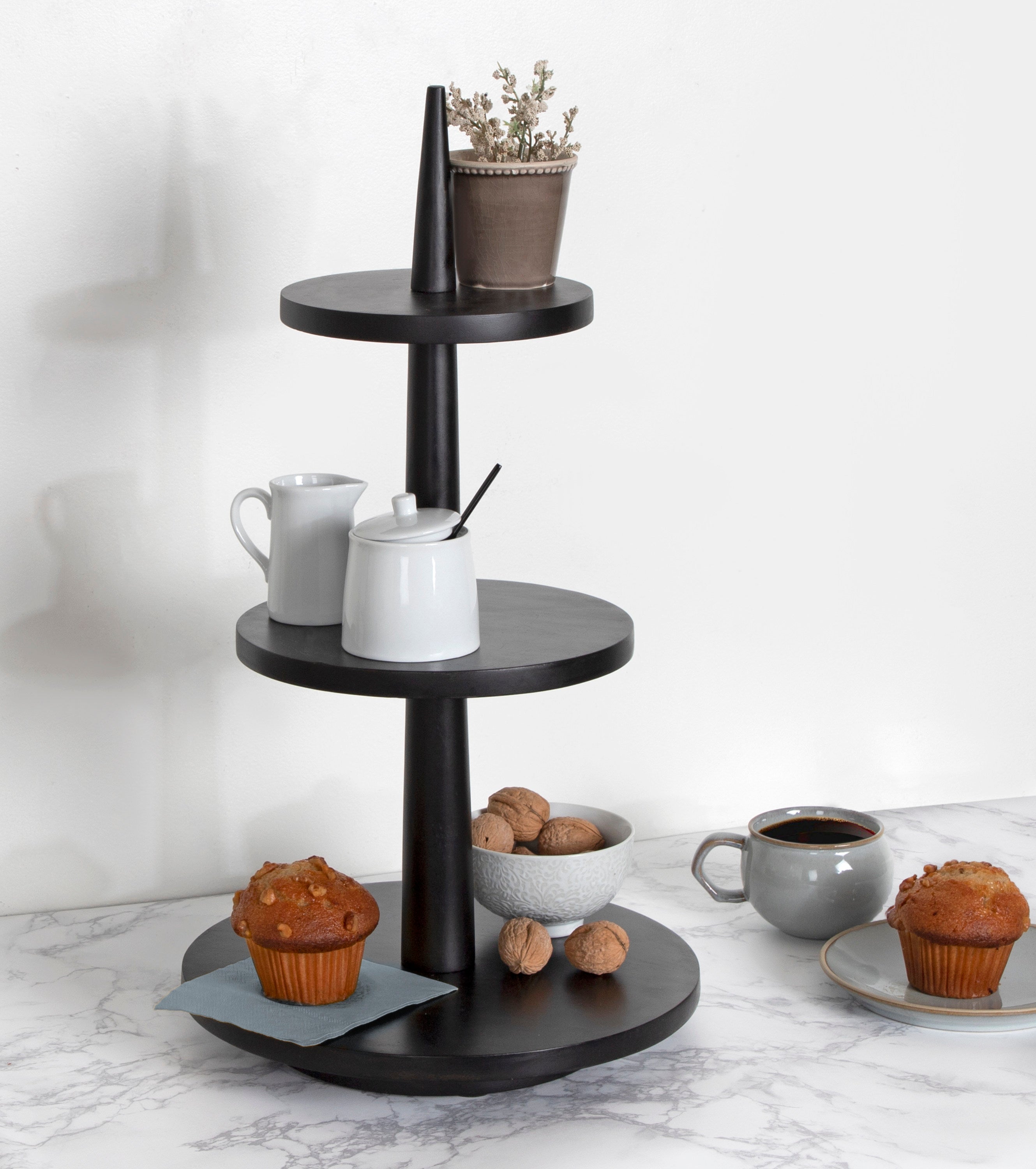 Serving Tray Black 12x12x23 5