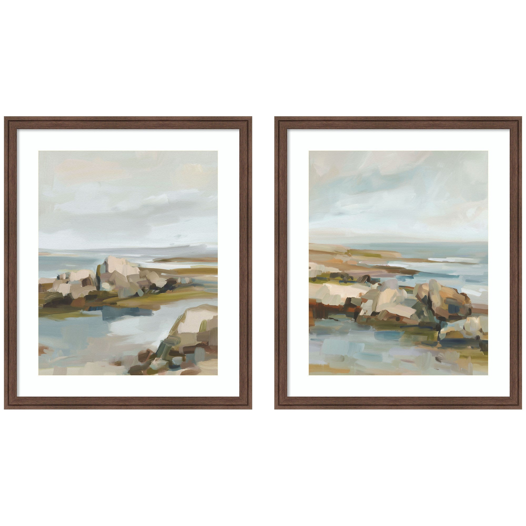 Framed Art Set 2 Piece Set 21x25 Florence Medium Brown 1