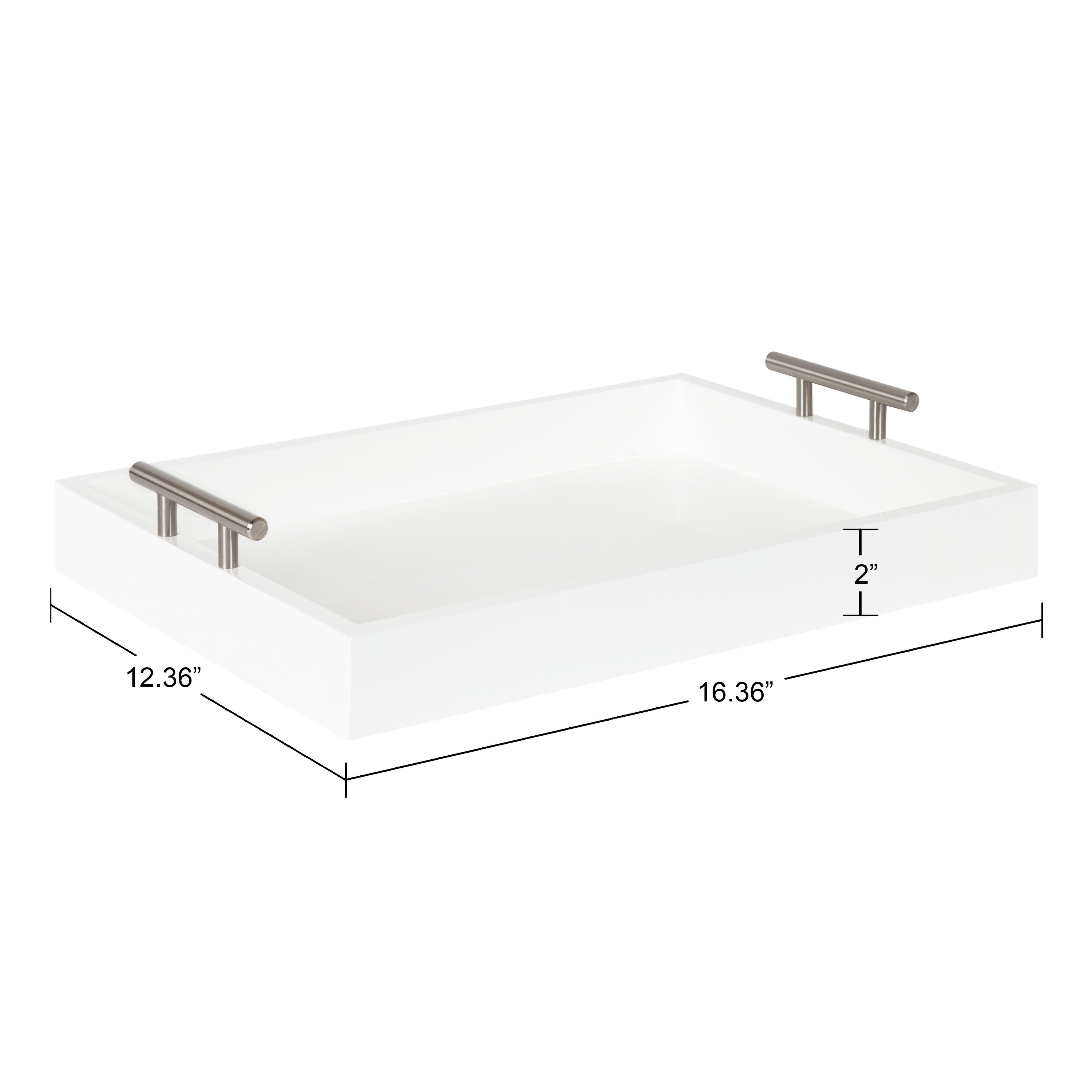 Single Tray White Silver 17x13 4