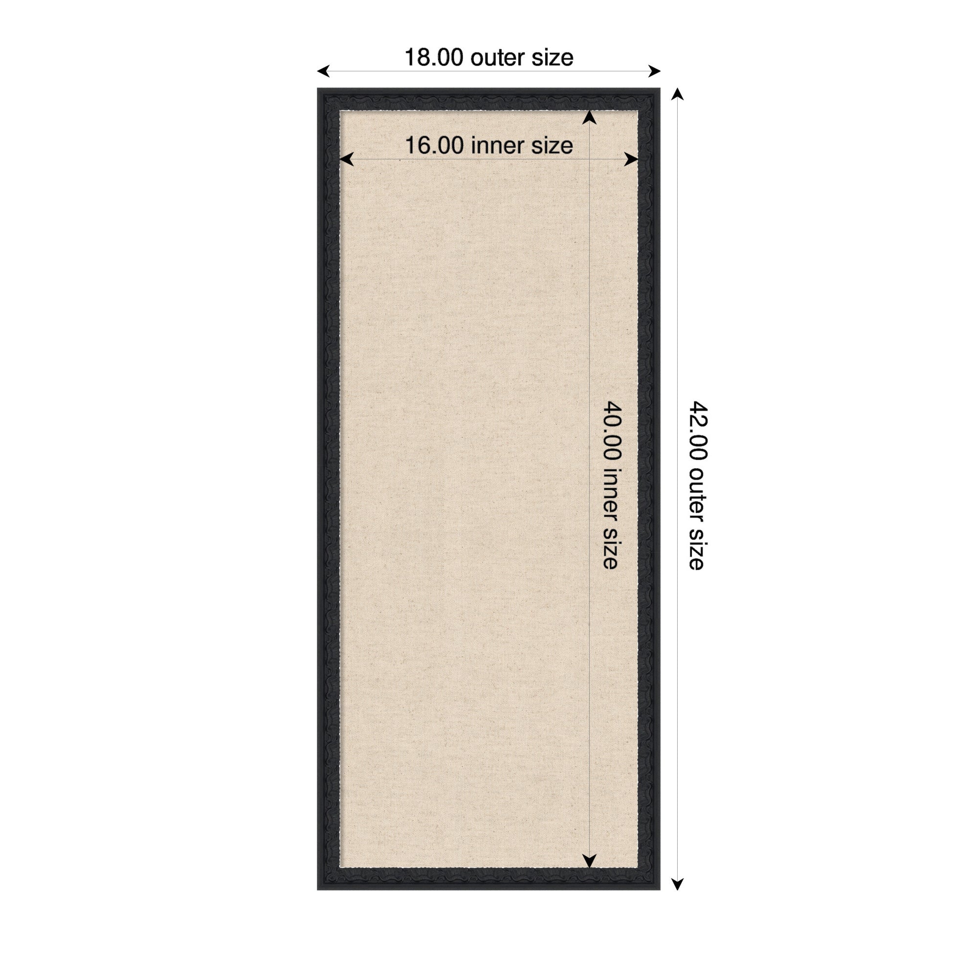 Pinboard 18x42 Bethany Black 2