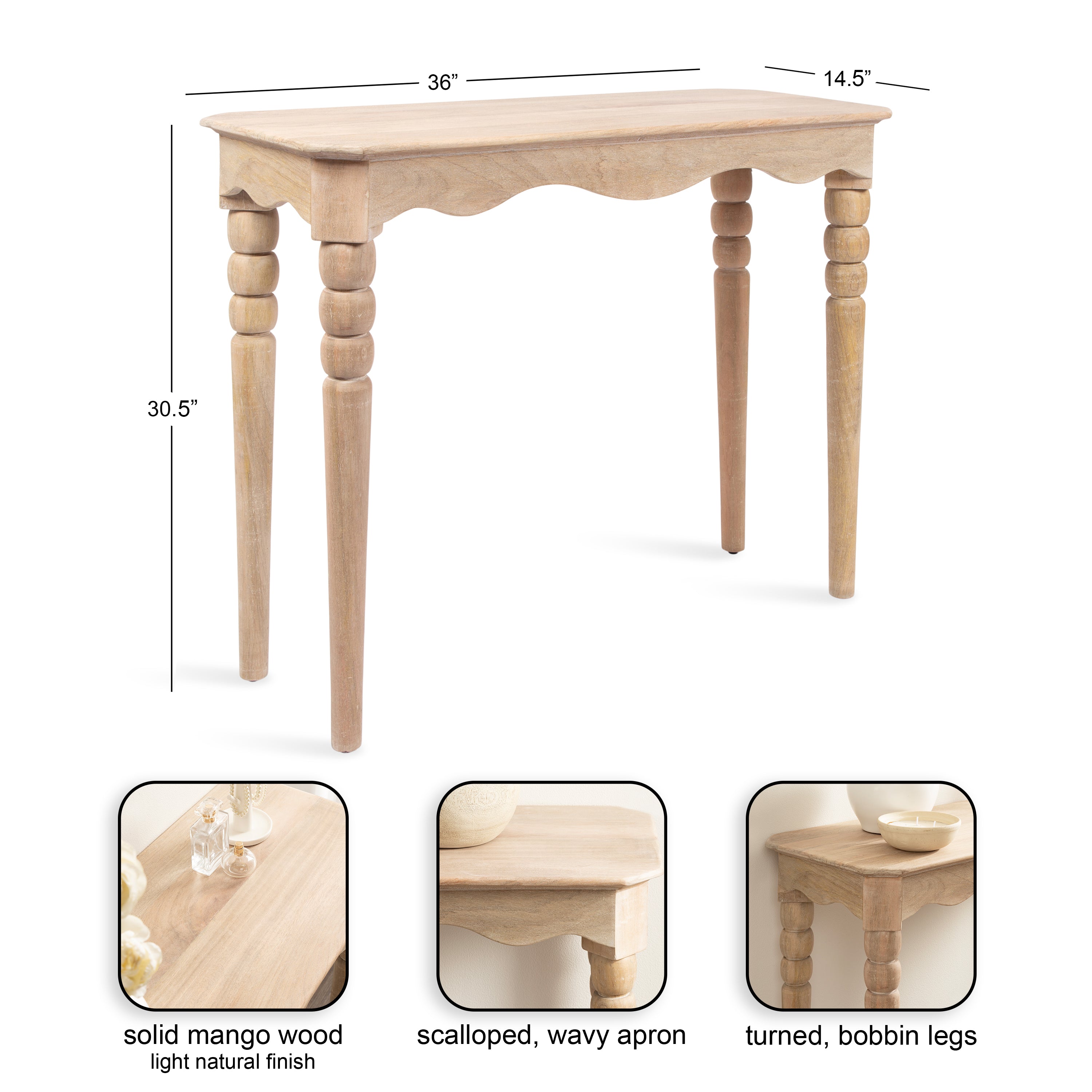 Console Table 36x15x31 Natural 2